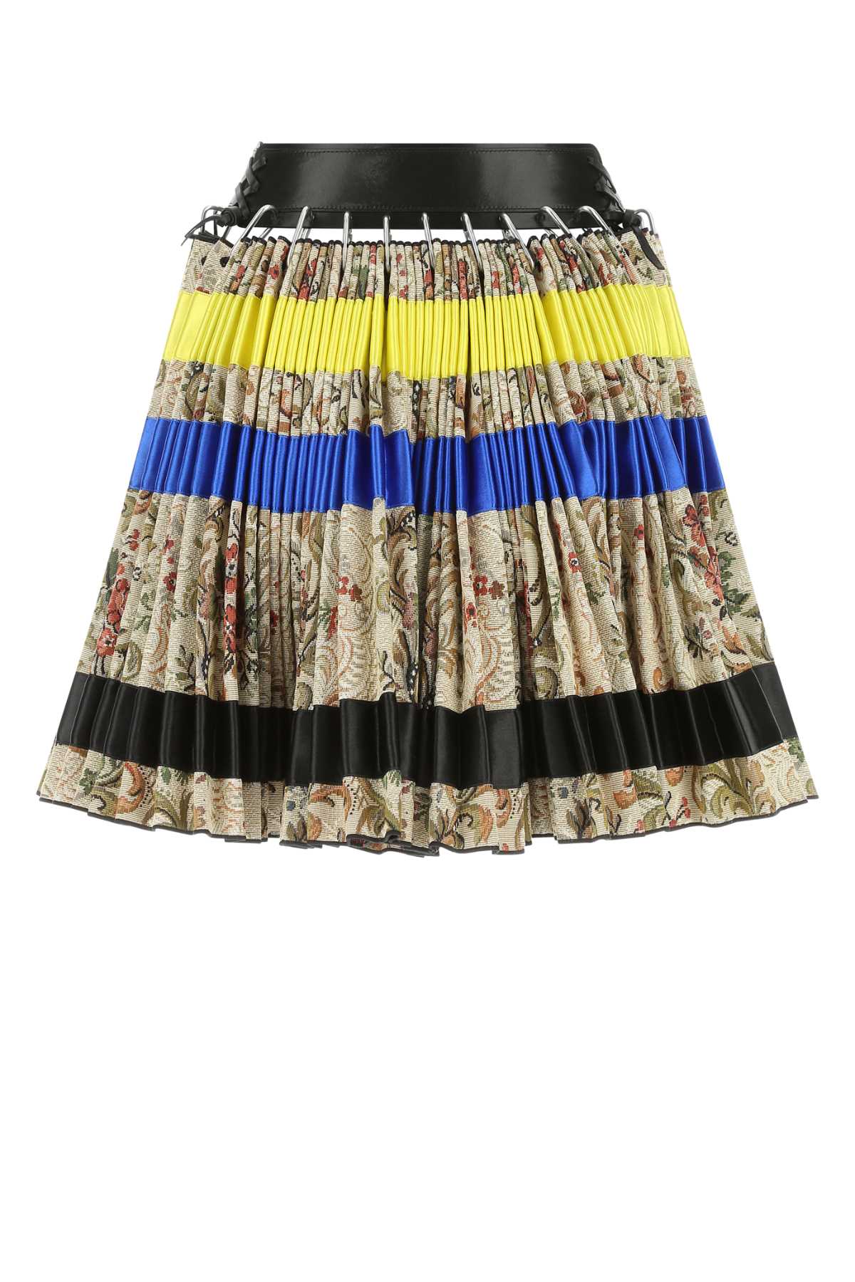 Shop Chopova Lowena Multicolor Wool Mini Skirt In Blueyellowblack