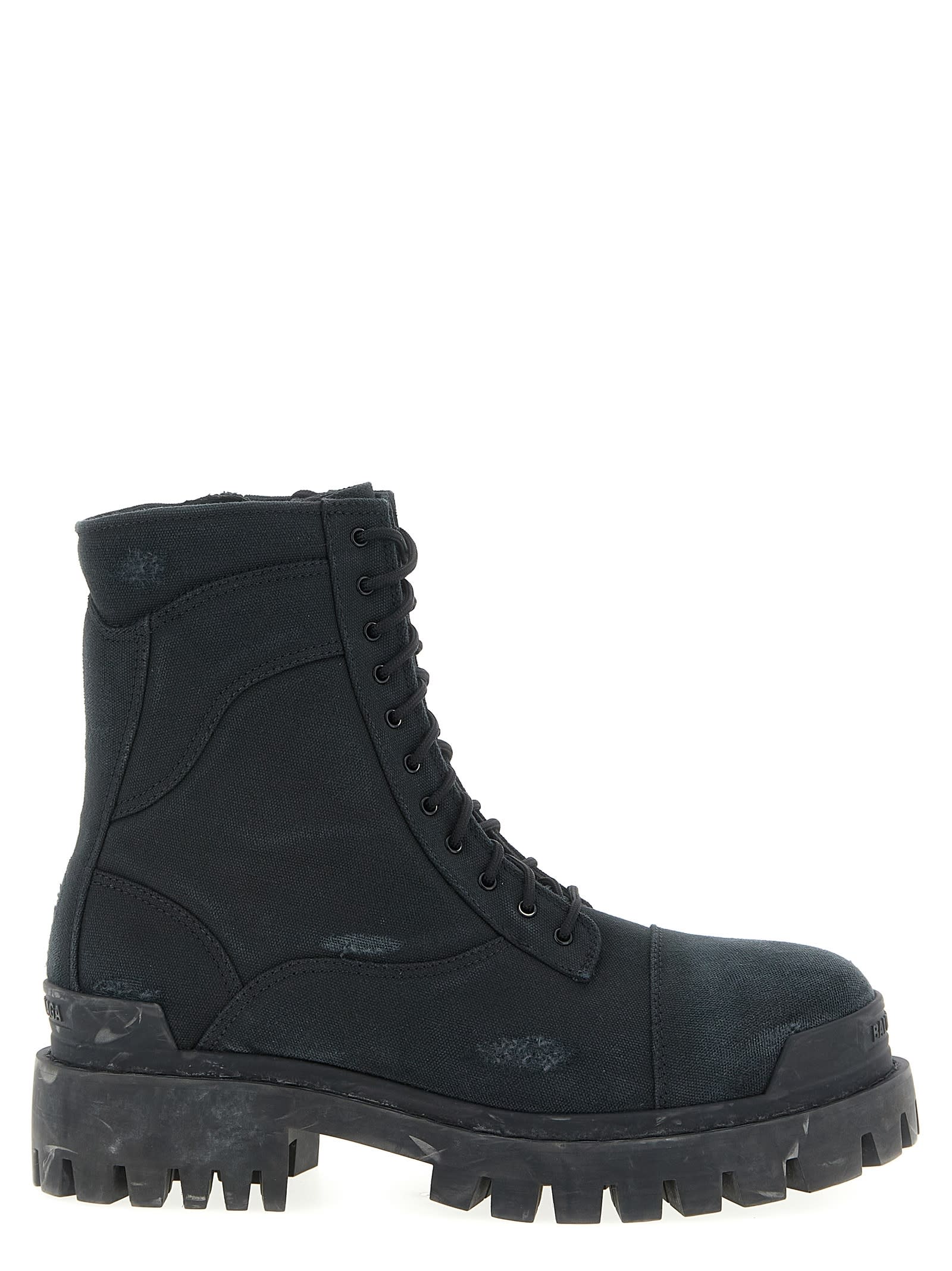 Balenciaga High-top Lace-up Chunky Sole Boots In Black