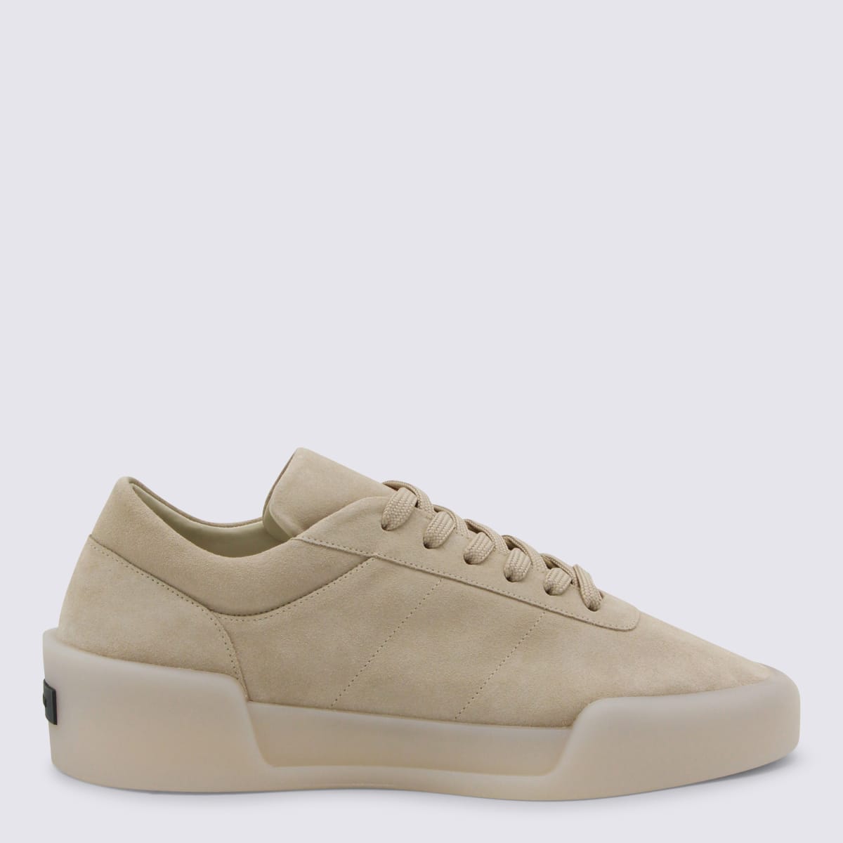 Fear Of God Suede Sneakers With Rubber Sole And Round Toe In Neutral