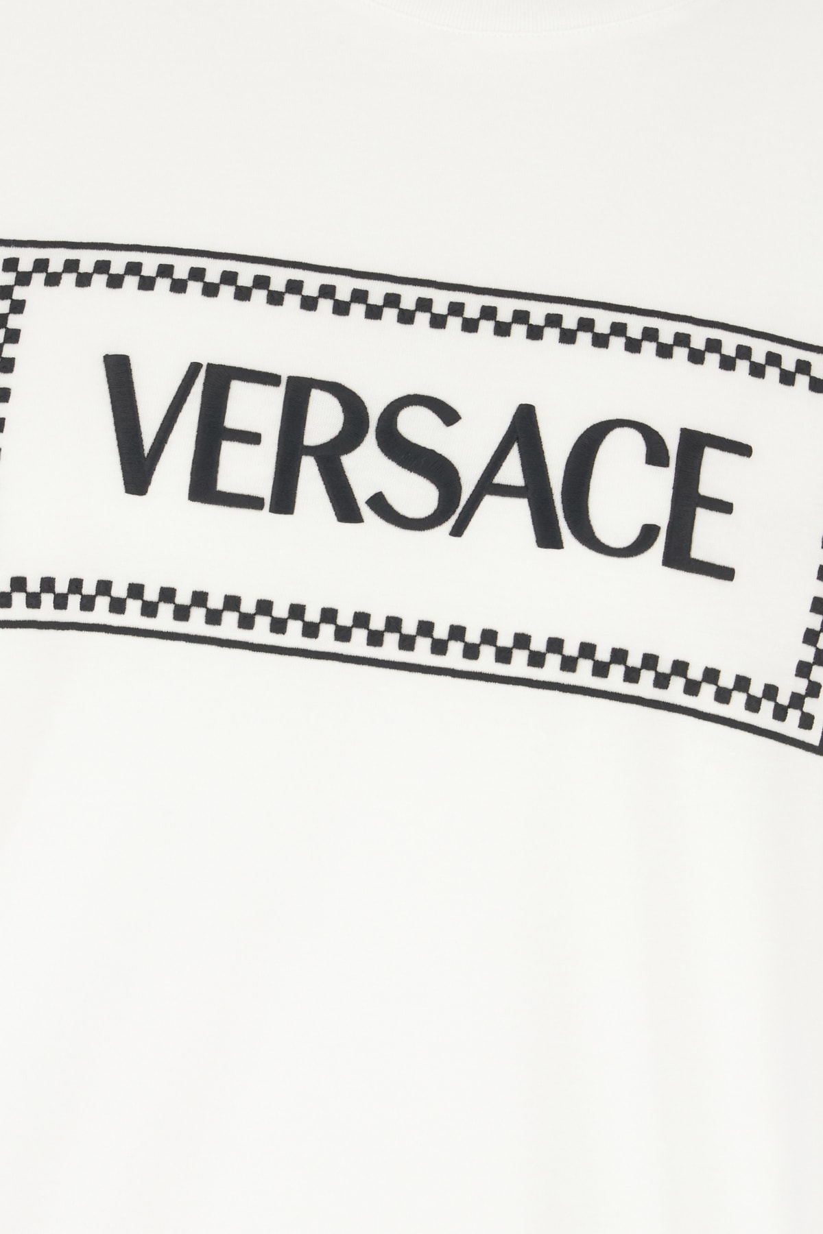 Shop Versace White Cotton T-shirt In Optical White