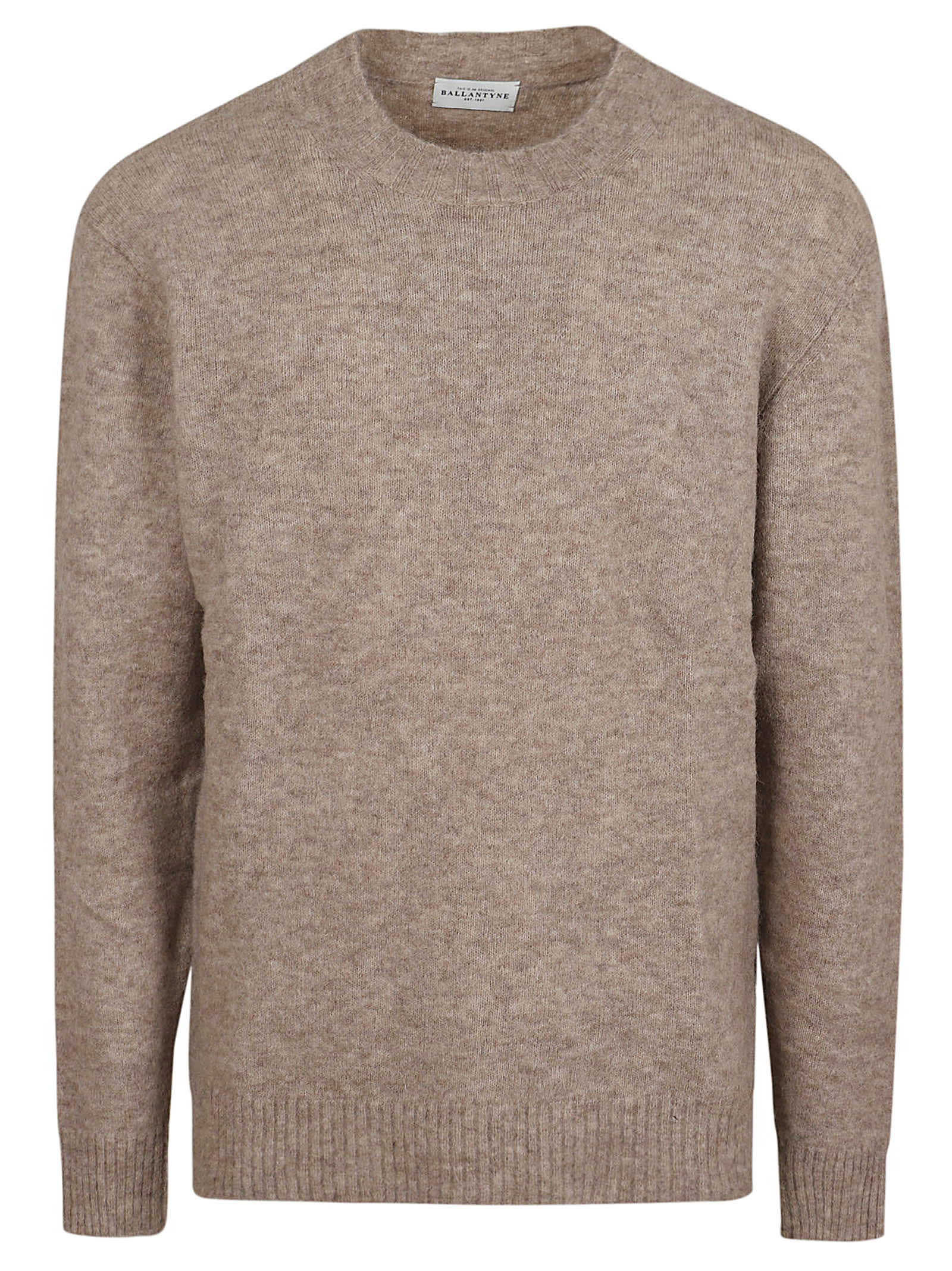 Shop Ballantyne Round Neck Pullover In Beige