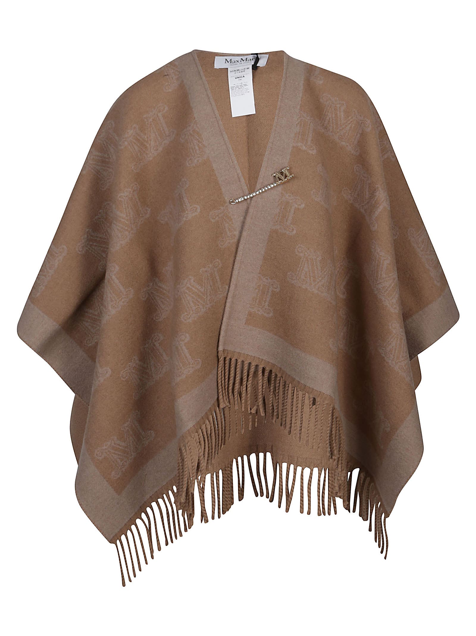 Shop Max Mara Frine Poncho In Cammello