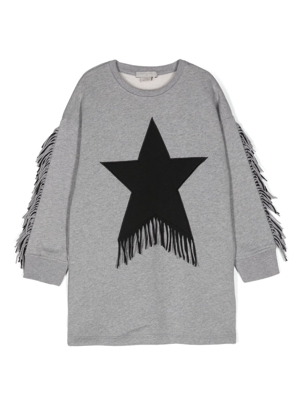 Stella Mccartney Kids Fringed Sweatshirt In Gray