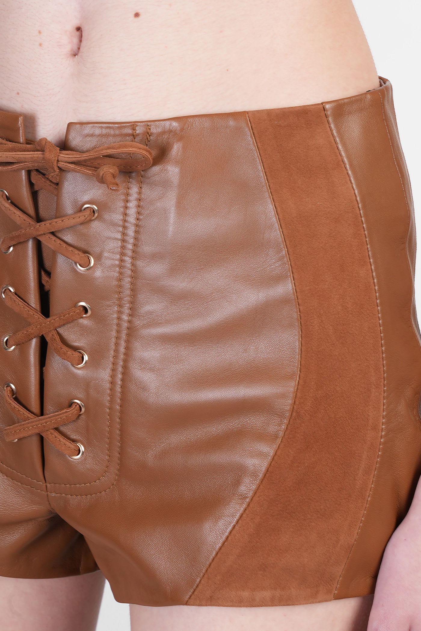 Retroféte Agda Shorts In Leather Color Leather In Brown
