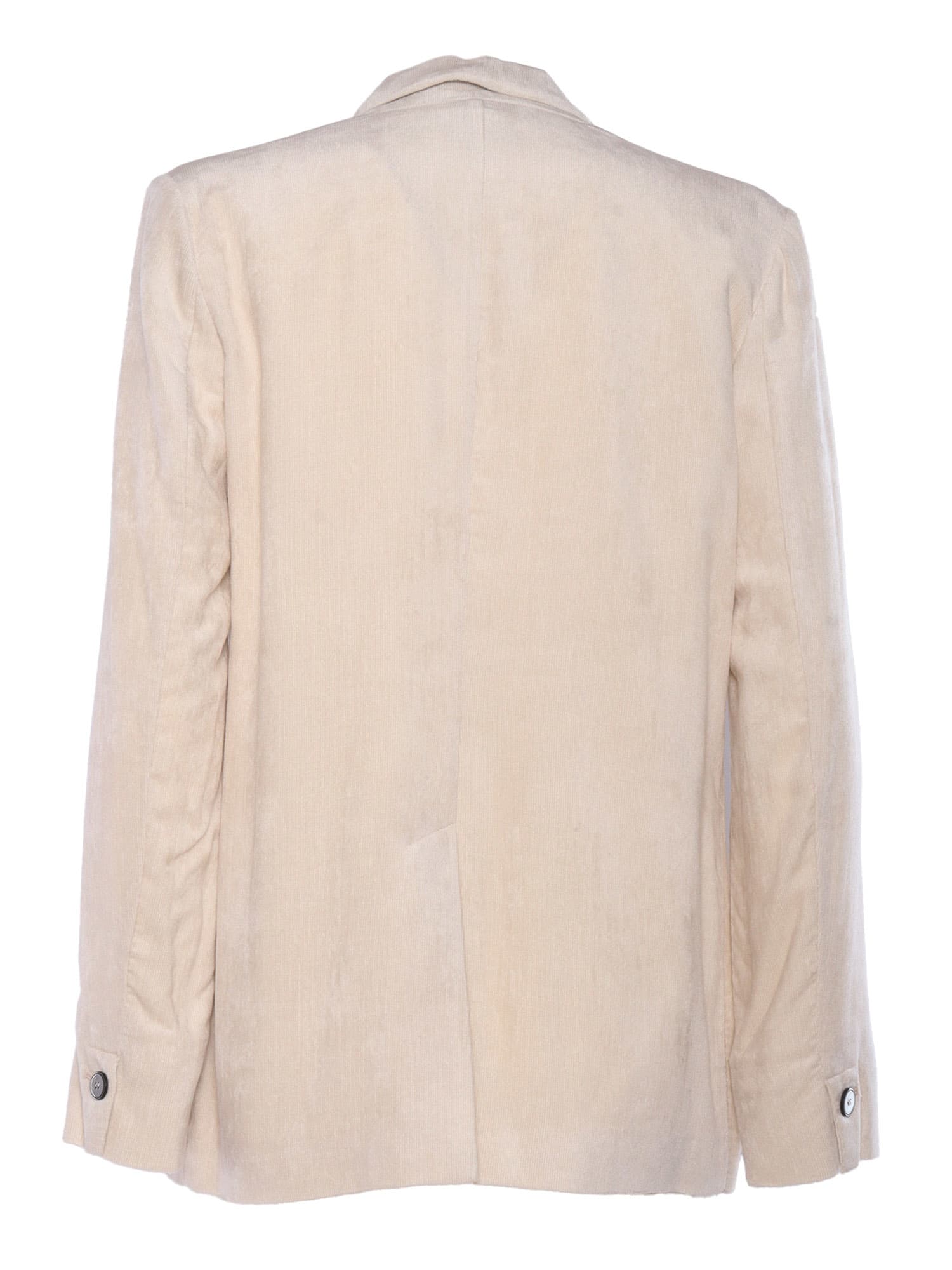 Shop Forte Forte Striped Velvet Jacket In White