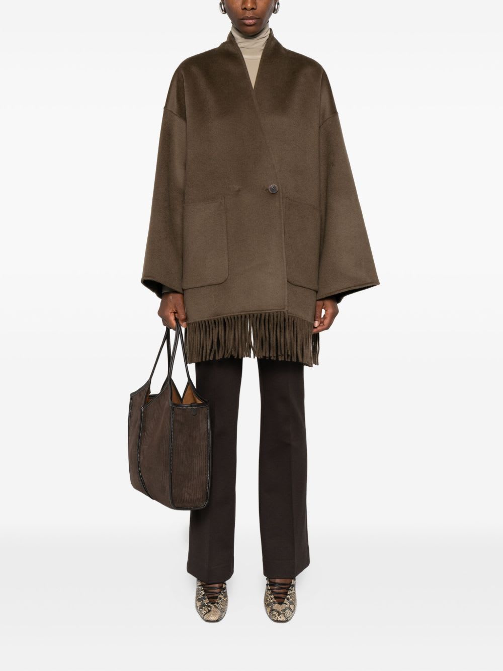 Via Masini 80 Side-pocket Straight-hem Trousers In Black