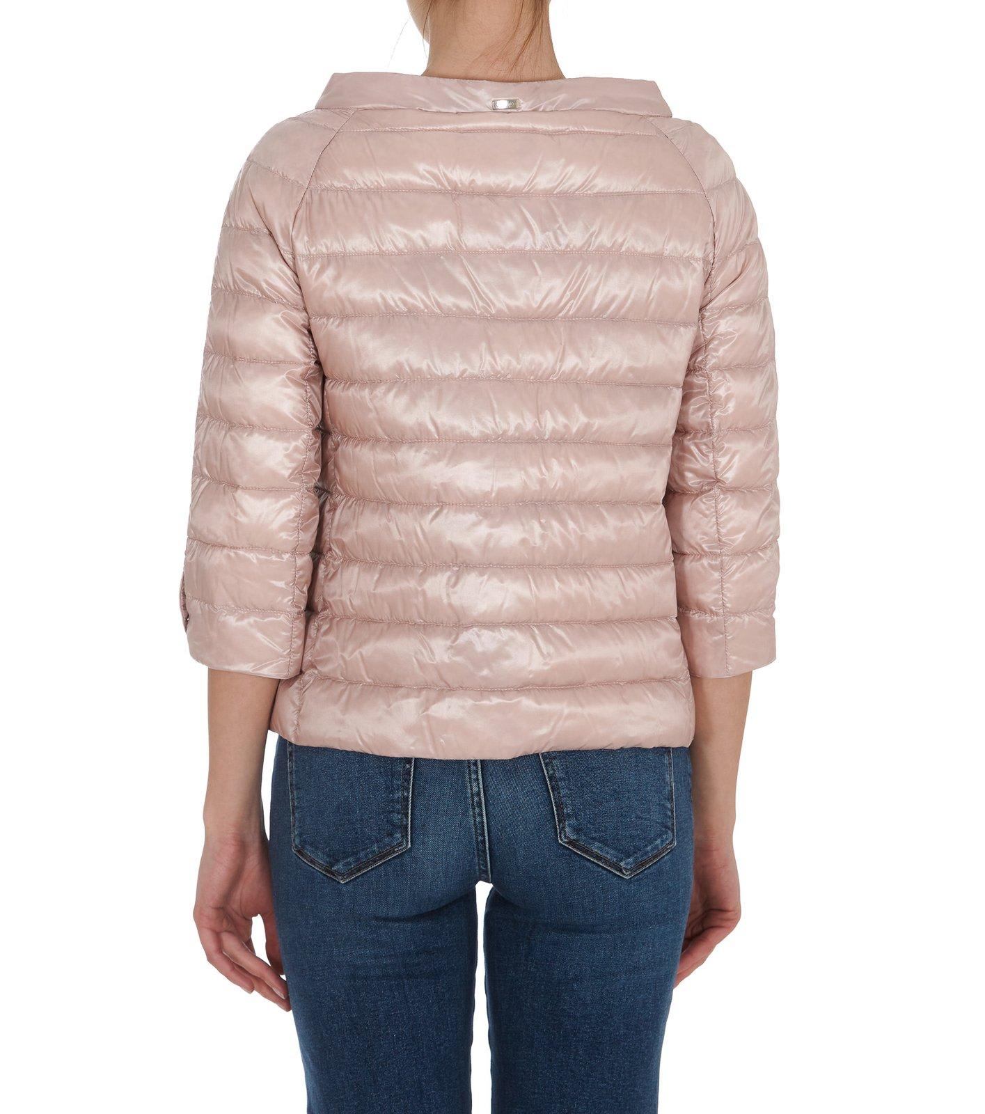 Shop Herno Cropped Sleeve Down Jacket In Rosa Chiaro