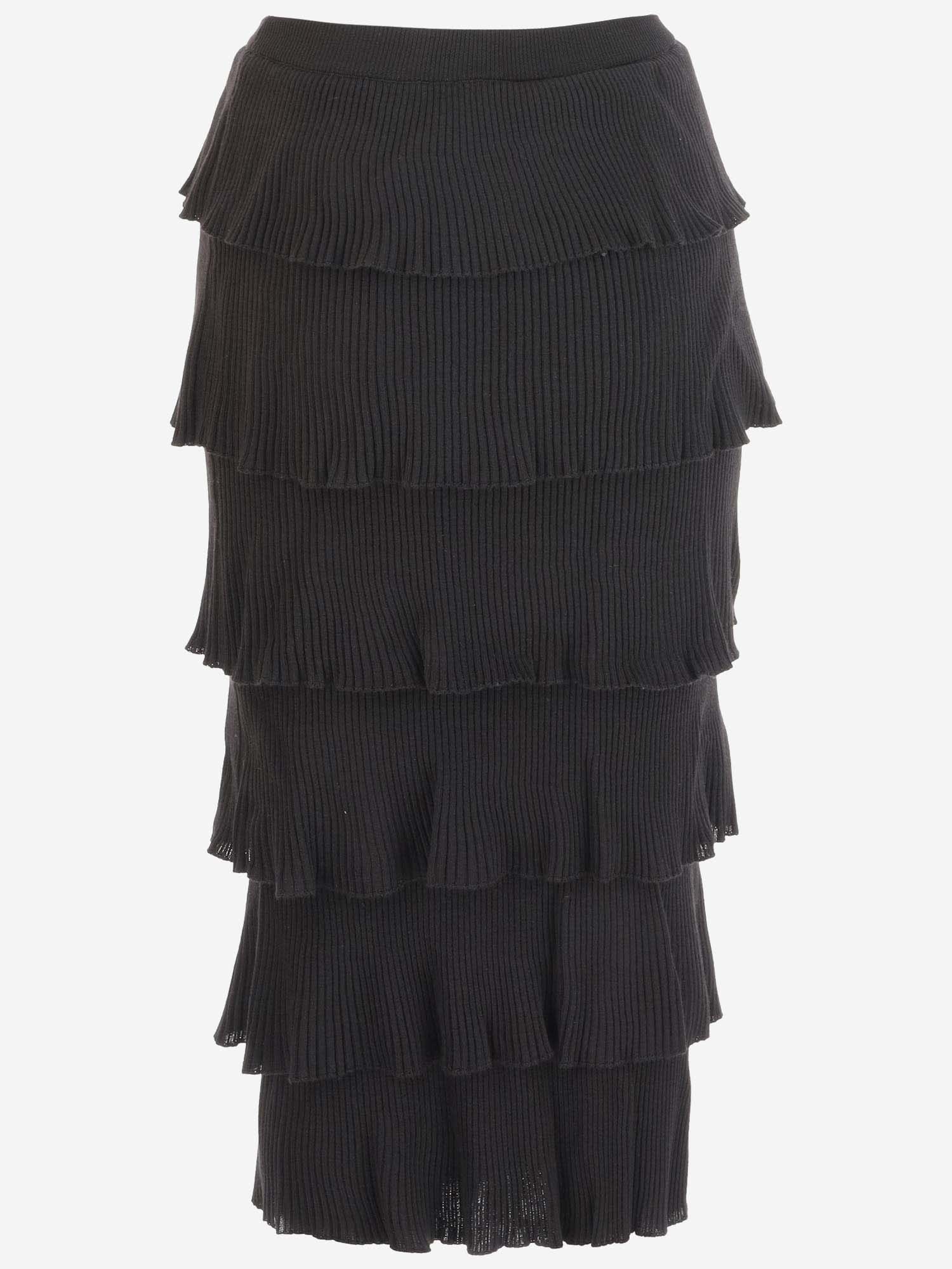 MOSCHINO WOOL SKIRT WITH RUFFLES 