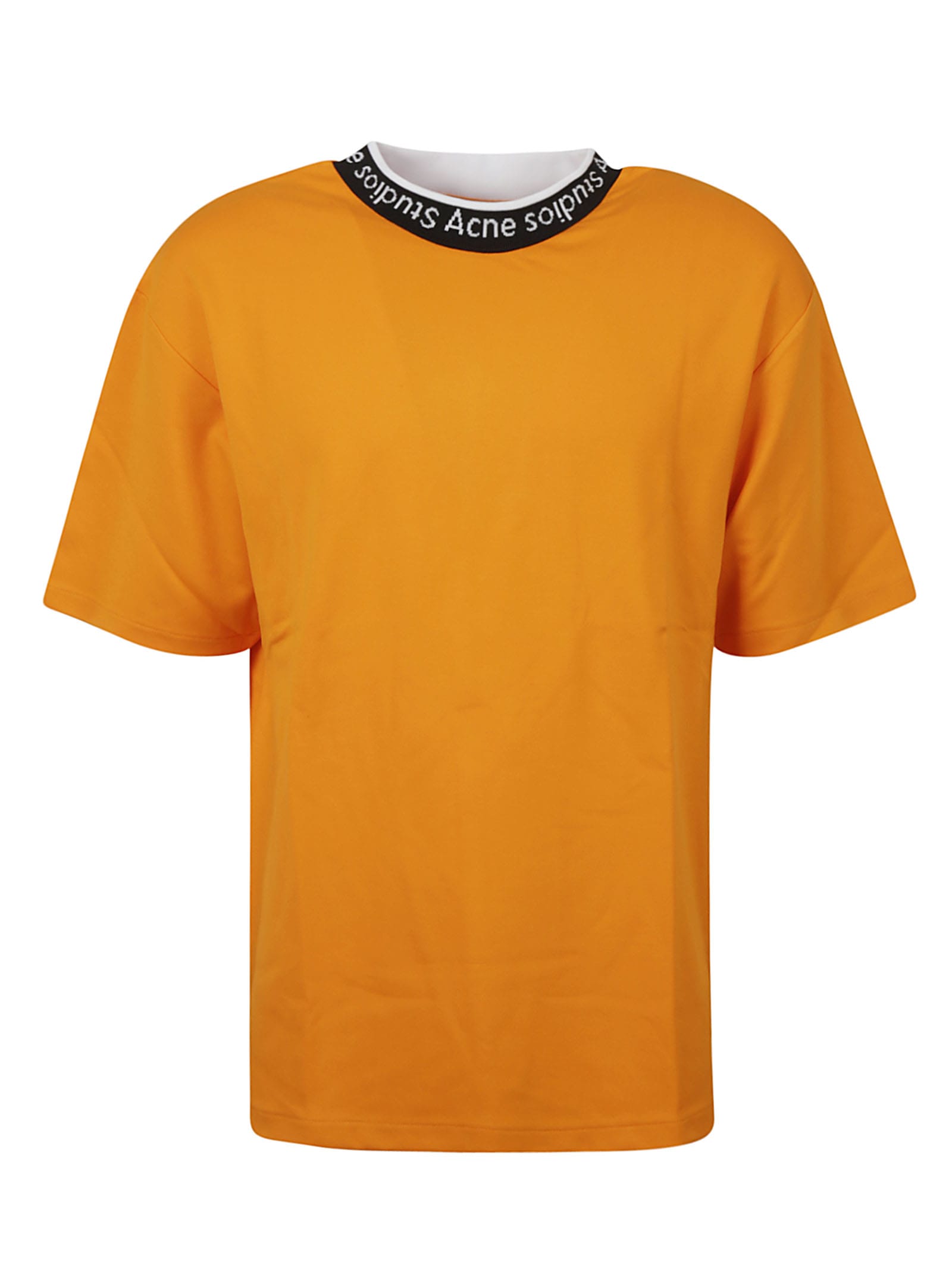 Acne Studios Neck Logo Detail T-shirt In Orange | ModeSens