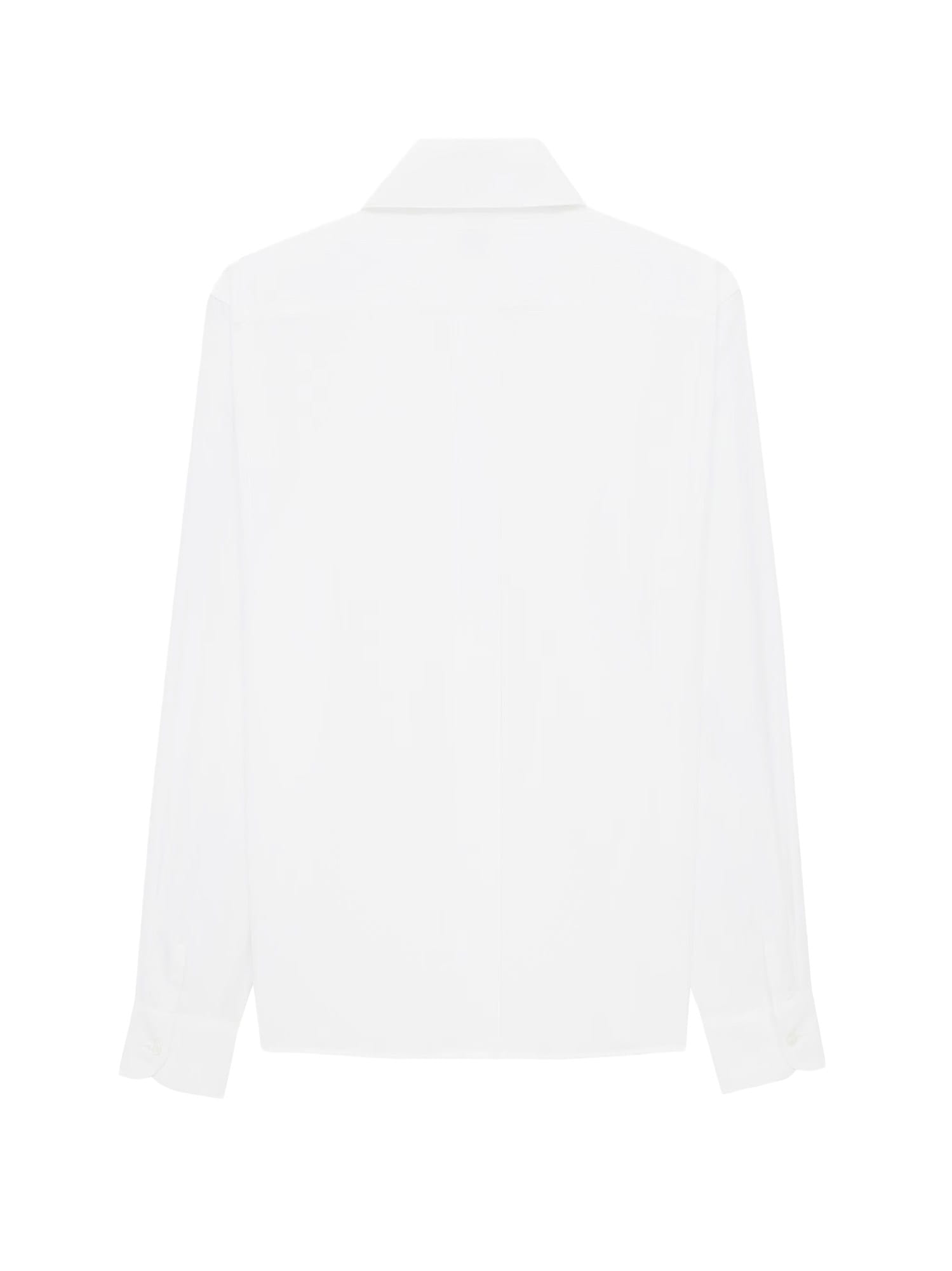 Saint Laurent Long-sleeve Cotton Shirt In White