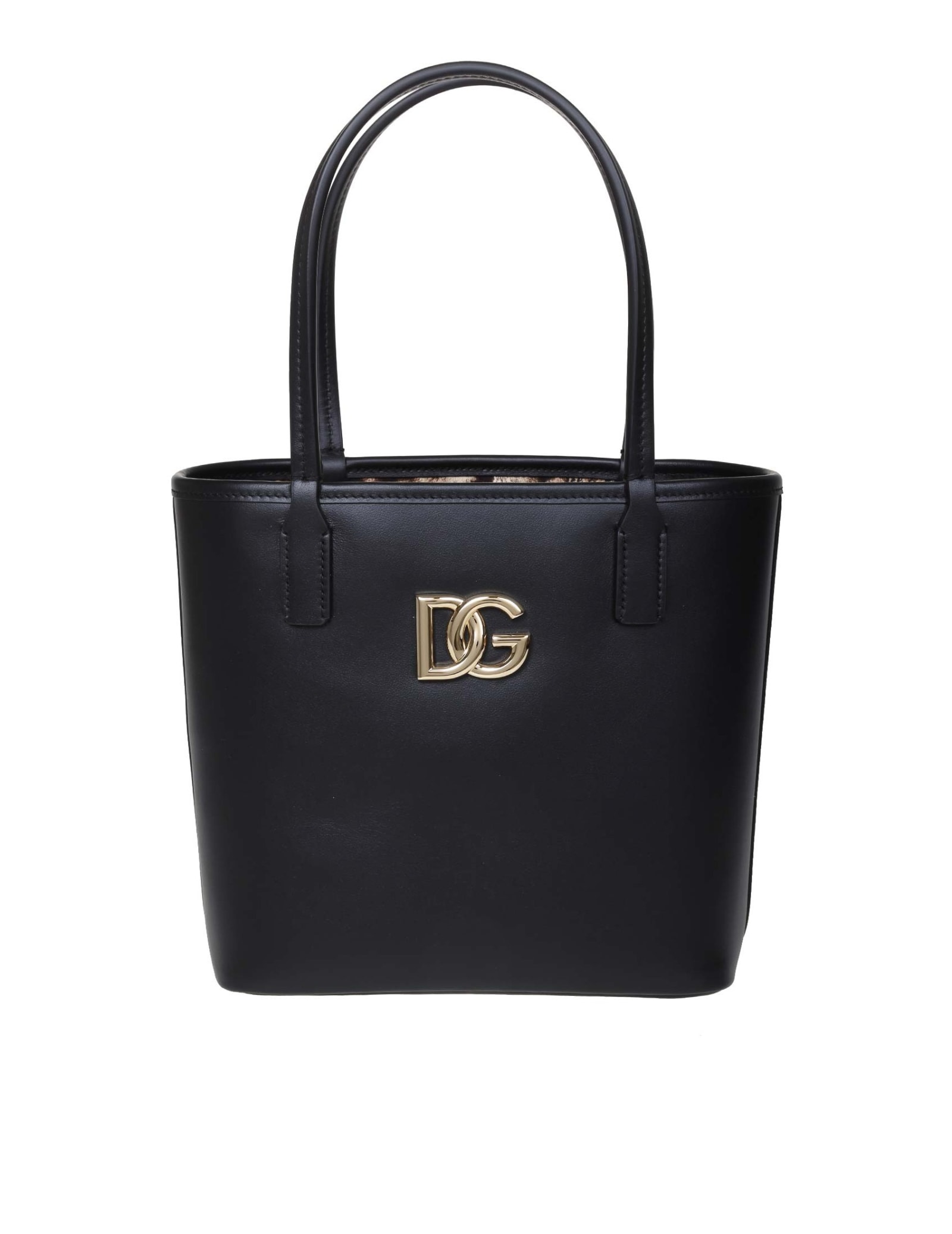 Dolce & Gabbana Fefe Leather Shopping With Dg Logo