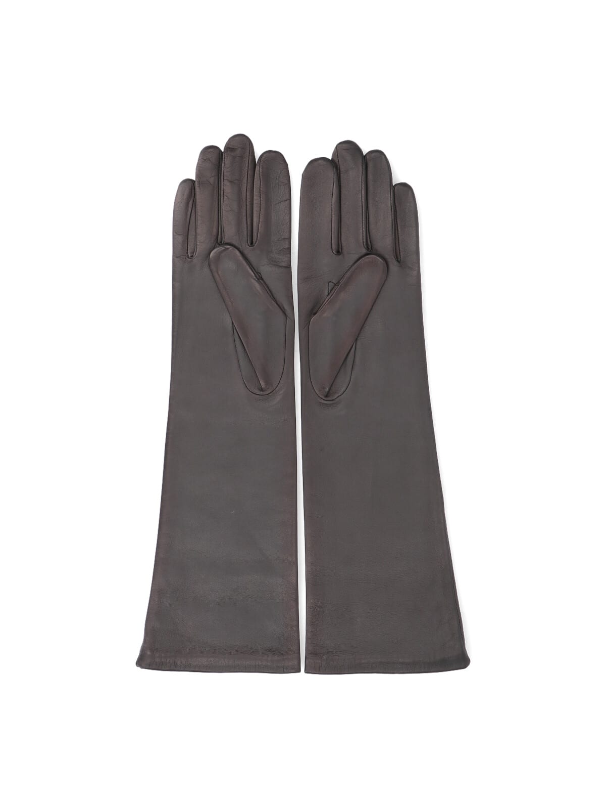 Mm6 Maison Margiela Lamb Leather Gloves In Gray