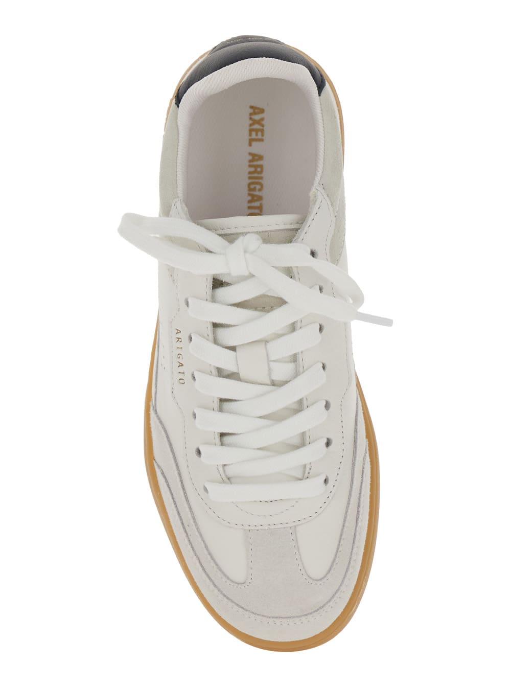 Axel Arigato Dice T-toe White Low Top Sneakers With Logo Patch On The Tongue And Logo Lettering On The Rear In Le In Multi