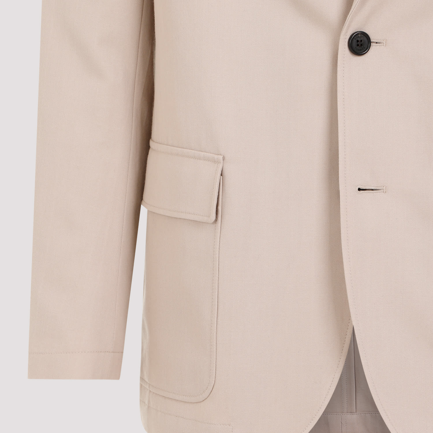 Shop Dunhill Wool Cotton Convertible Jacket In Biscuit