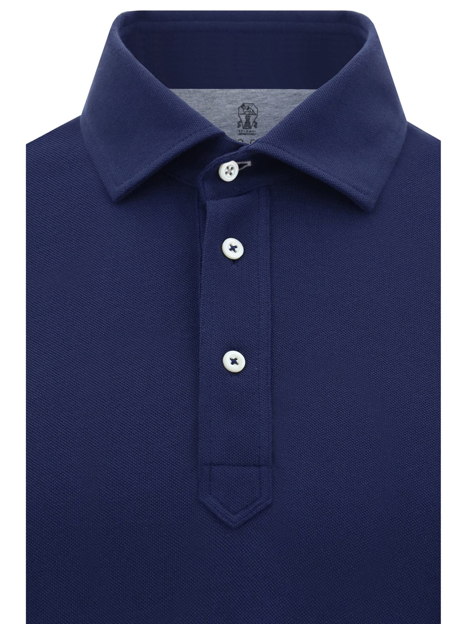 Shop Brunello Cucinelli Polo Shirt In Blu Prussia+grigio Chiaro