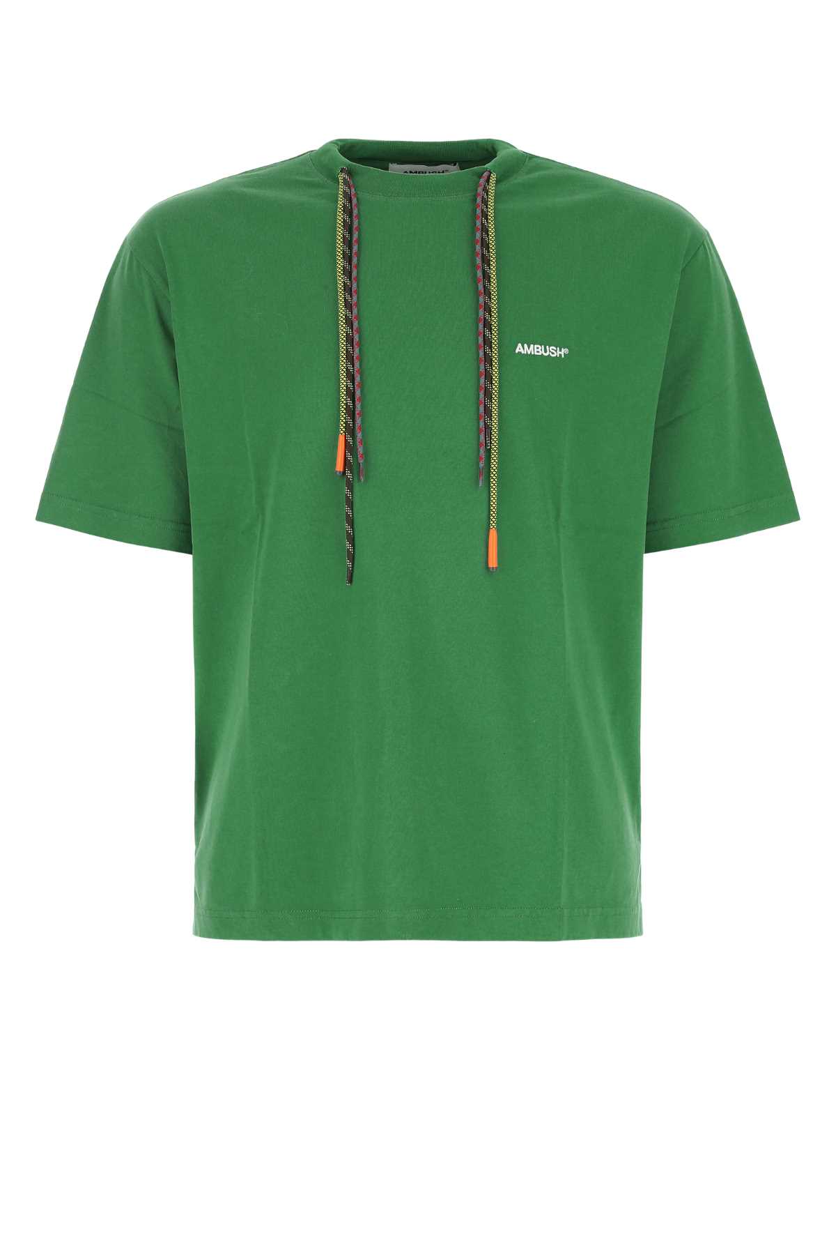 Shop Ambush Grass Green Cotton T-shirt In 5510