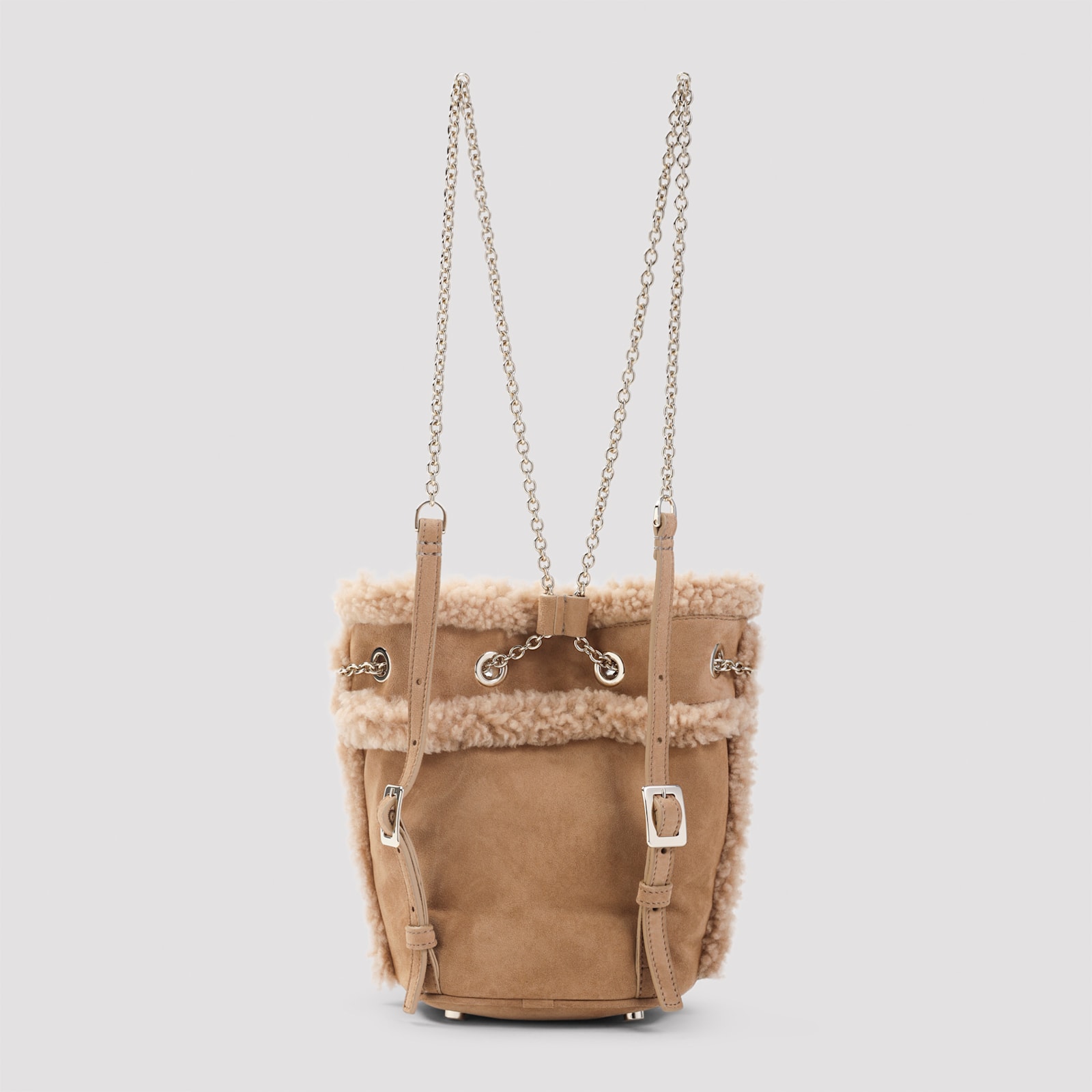 Roger Vivier Tres Vivier Backpack With Buckle And Chain Strap In Multi