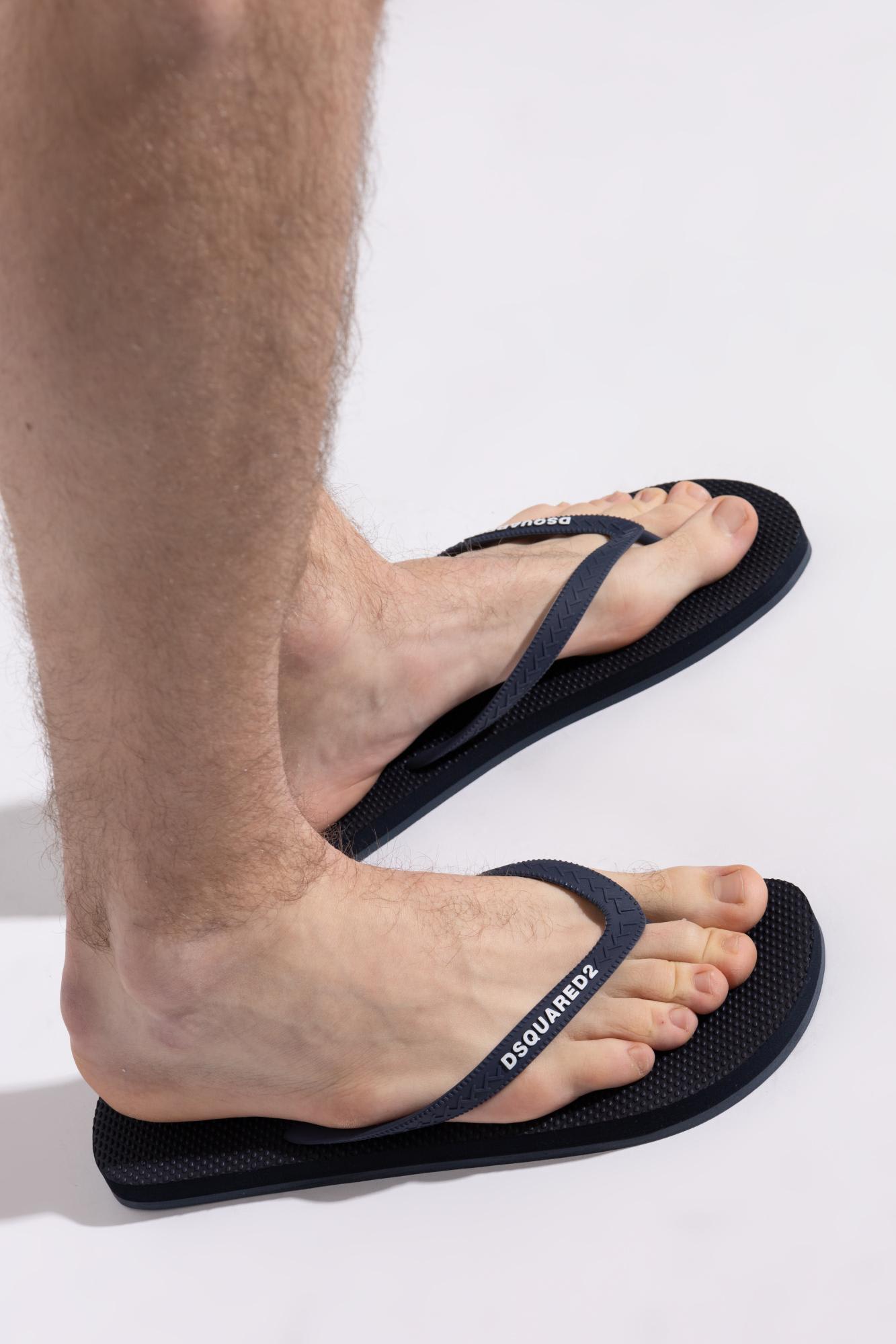 Dsquared2 Logo-embossed Flip Flops In Blue