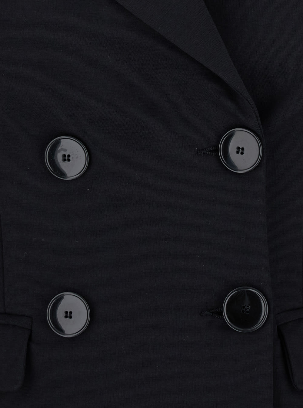 Merci Black Double-breasted Jacket With Peak Revers In Fabric Woman