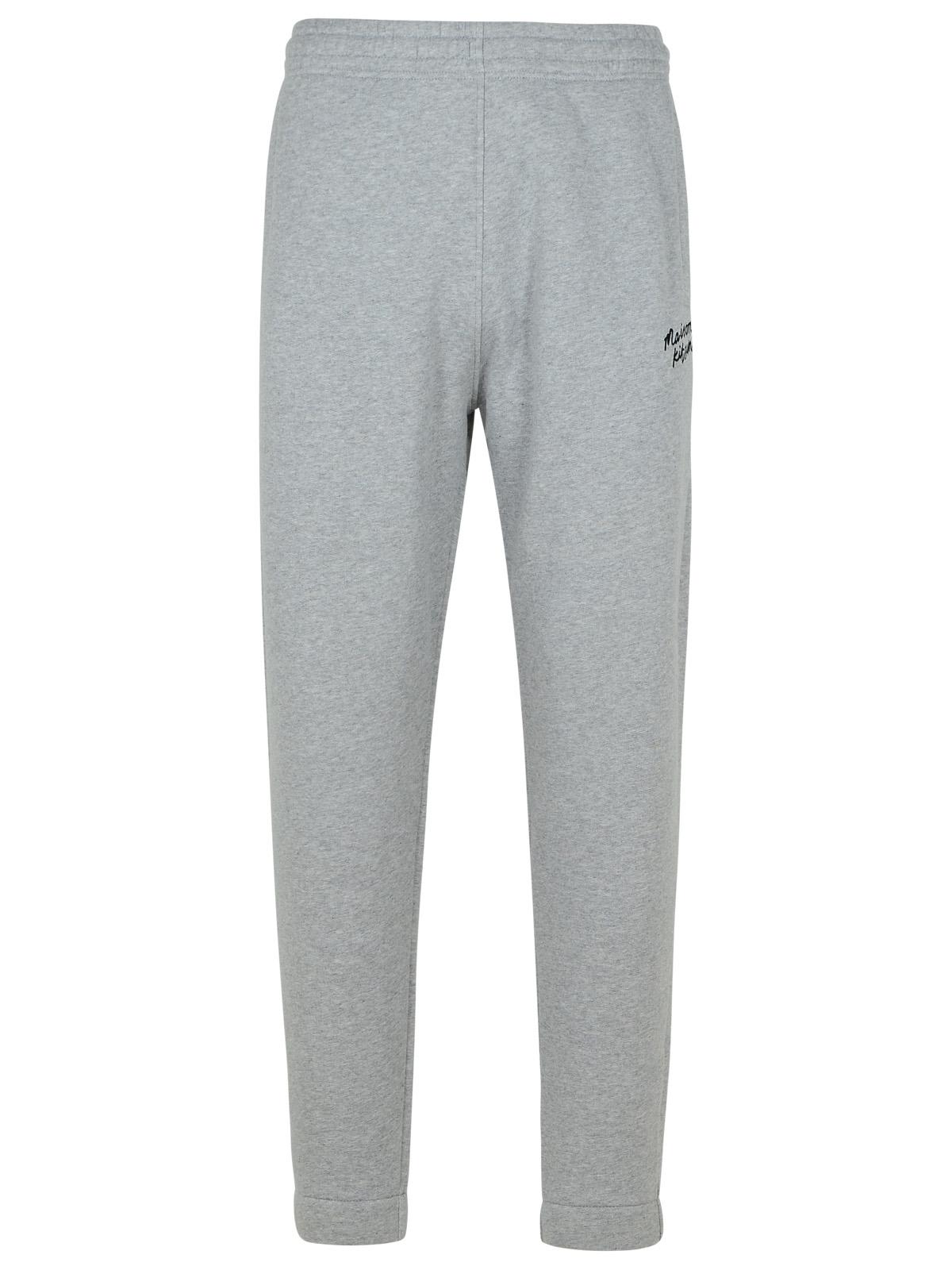 Shop Maison Kitsuné Jogger Grey Cotton Pants