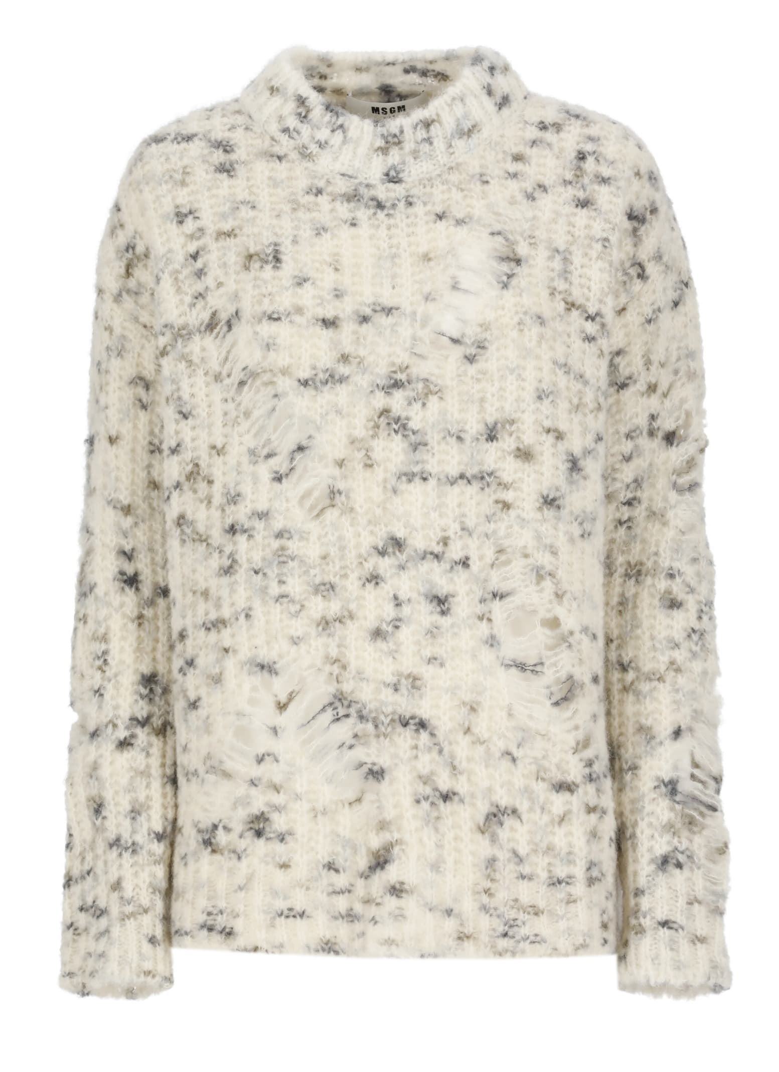 Shop Msgm Alpaca Sweater In Grey