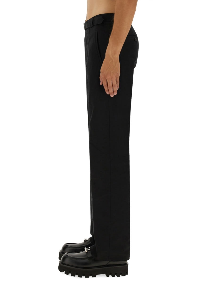 Alexander Mcqueen Pants With T-bar Belt In Black
