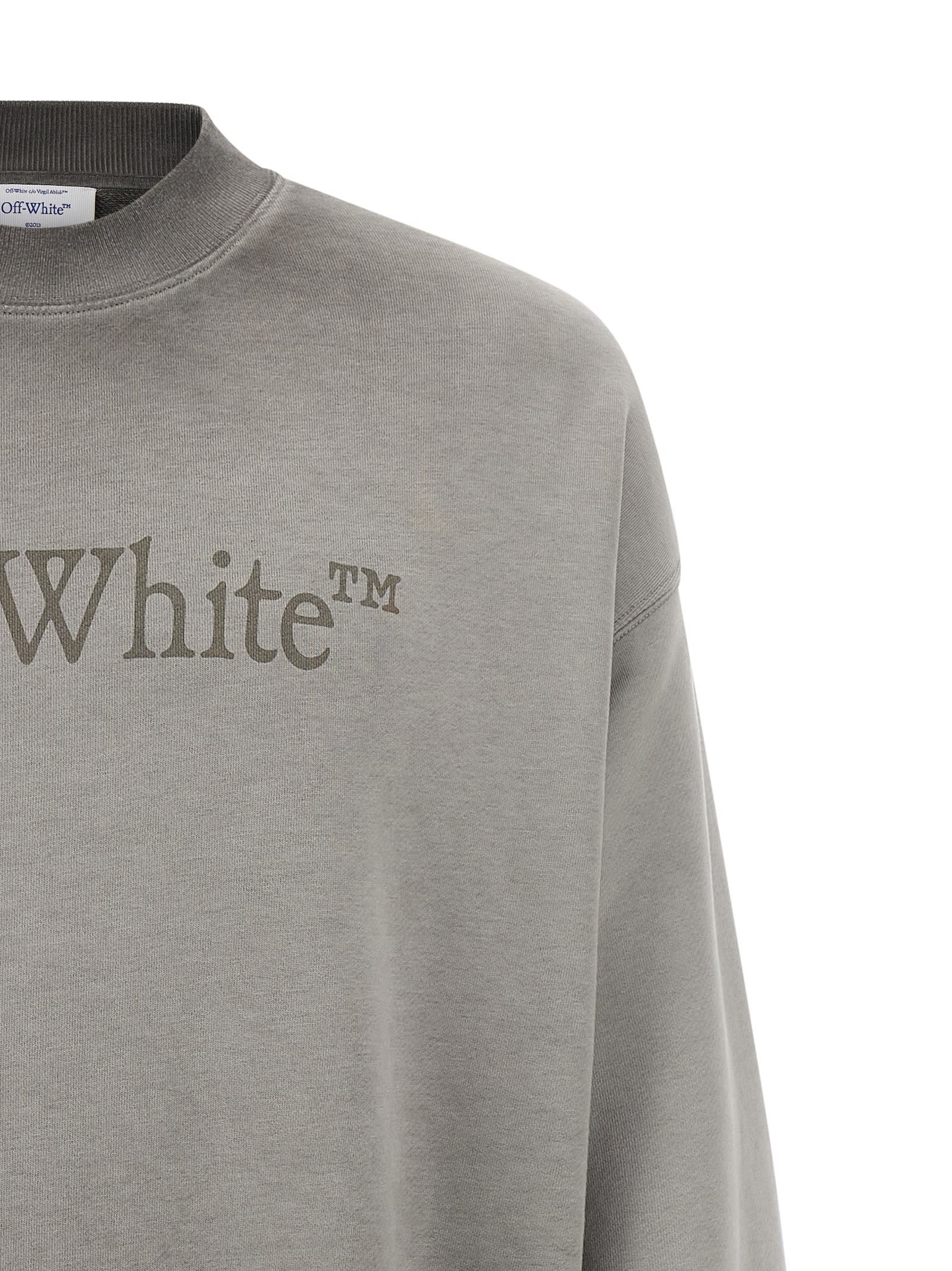Off-white Gradient Design Cotton Crew Neck Sweatshirt In Blue
