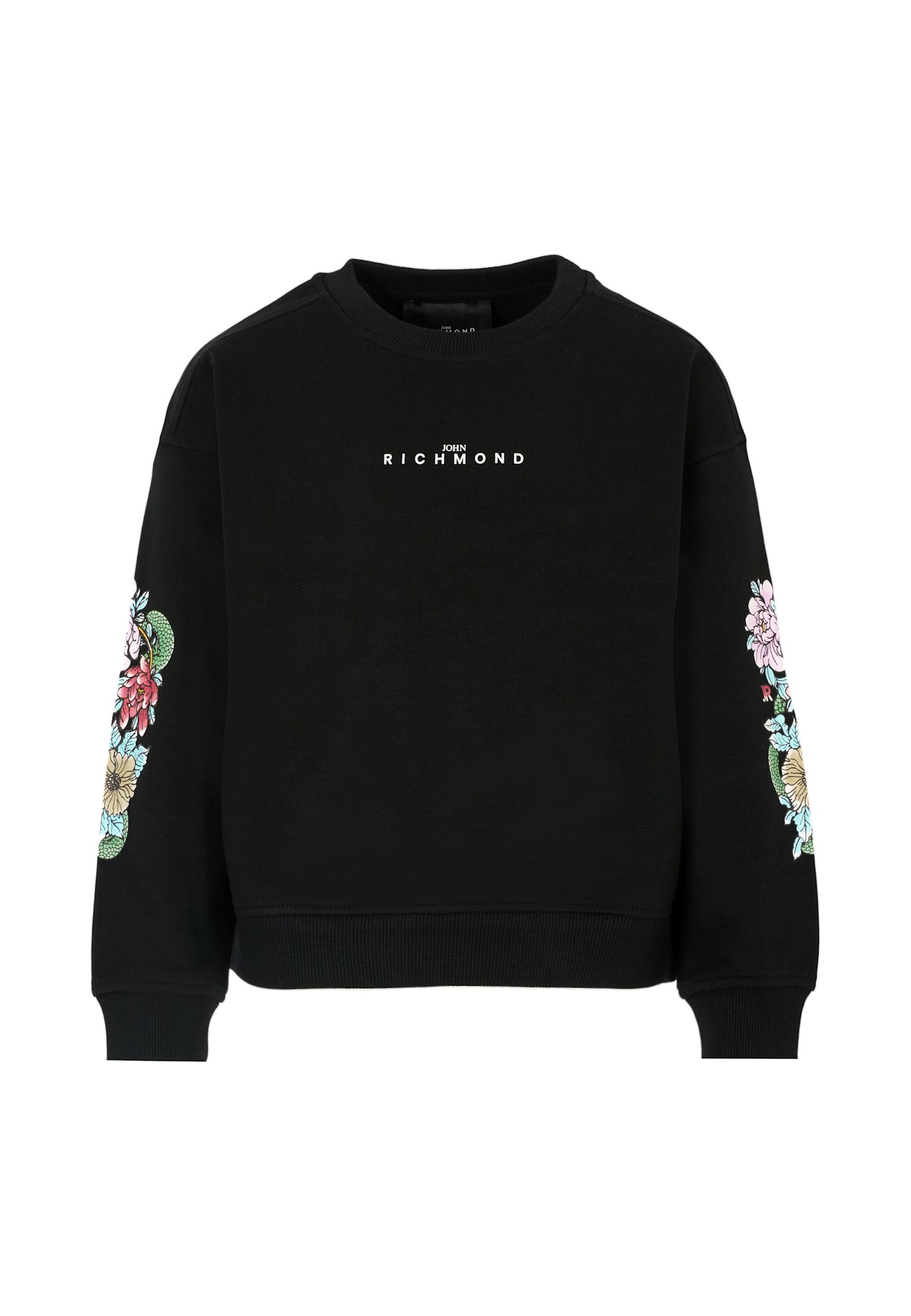 Richmond Black Sweatshirt For Girl With Logo In Black