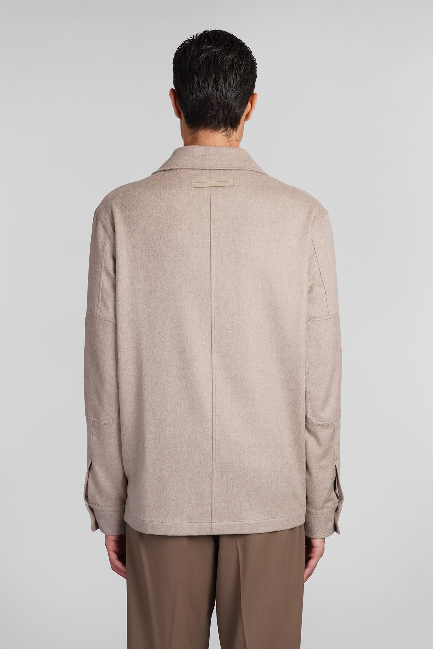 ZEGNA OASI OVERSHIRT CASUAL JACKET IN BEIGE CASHMERE 