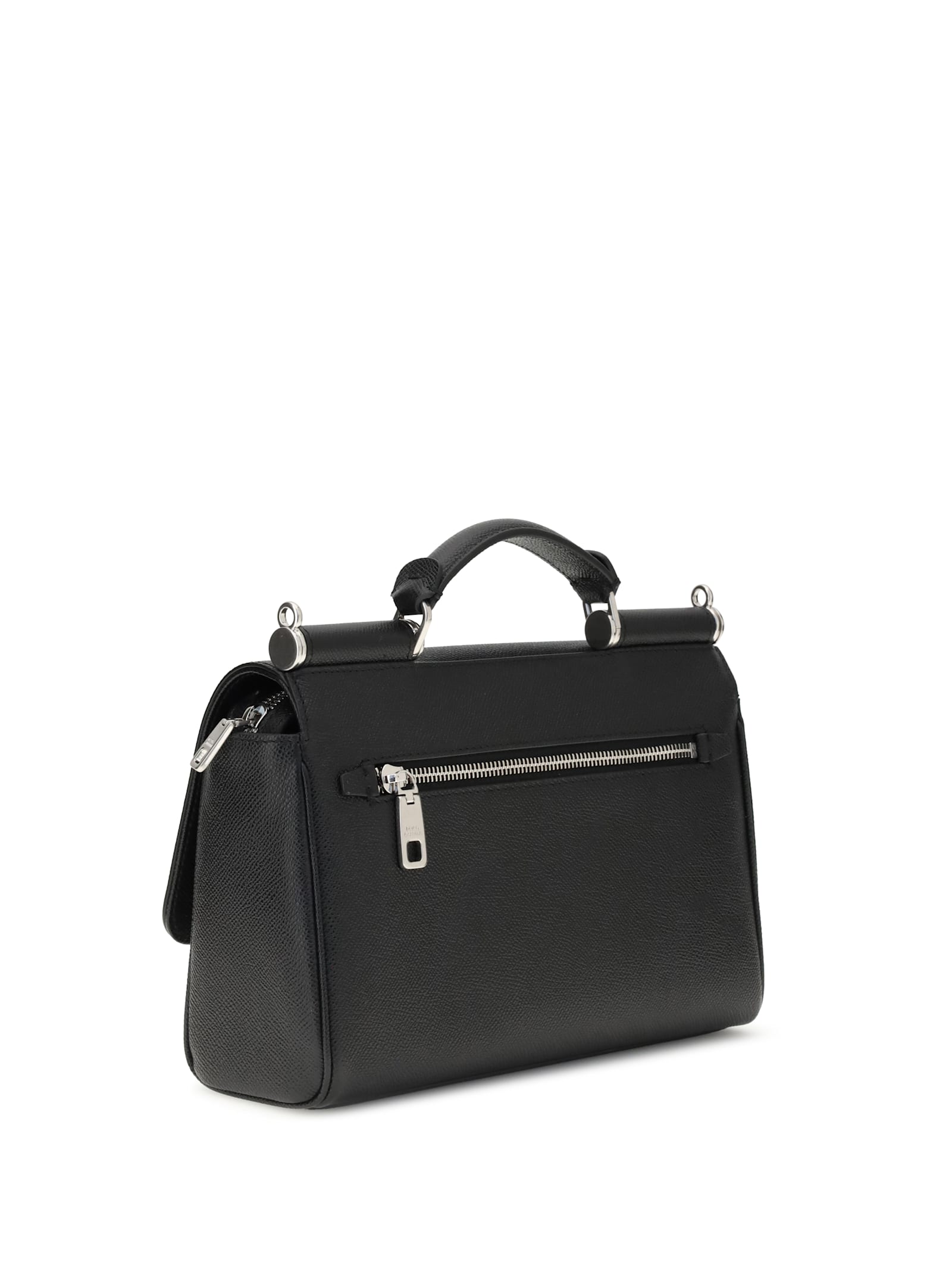 Dolce & Gabbana My Sicily Leather Handbag In Black