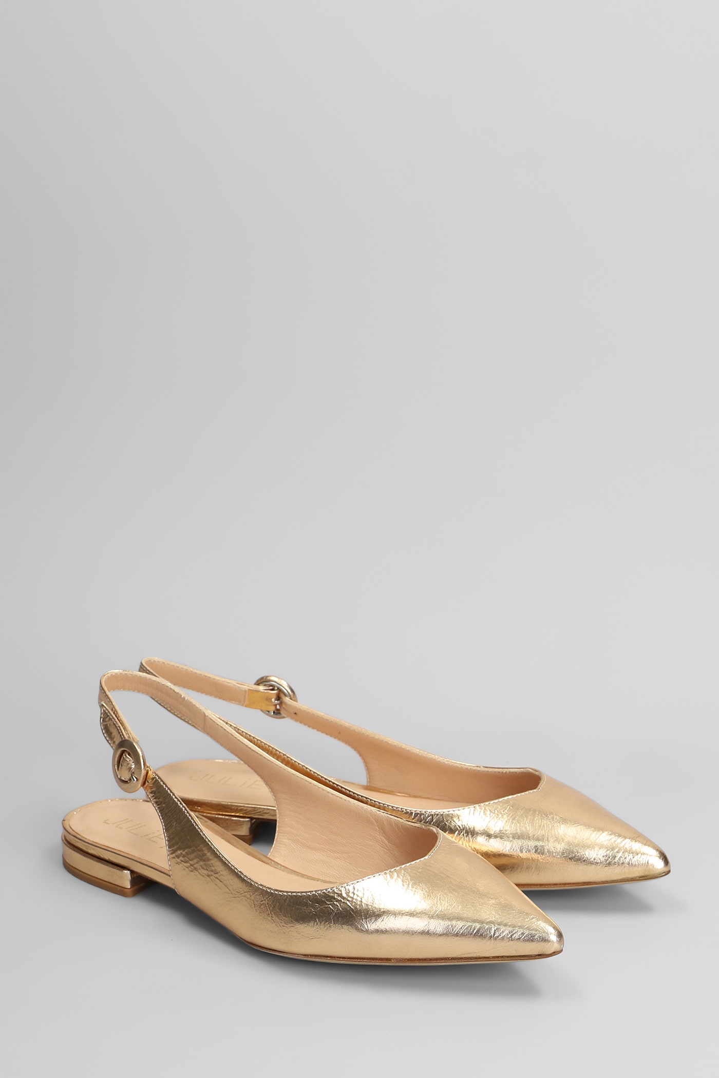 Julie Dee Ballet Flats In Copper Leather In Copper