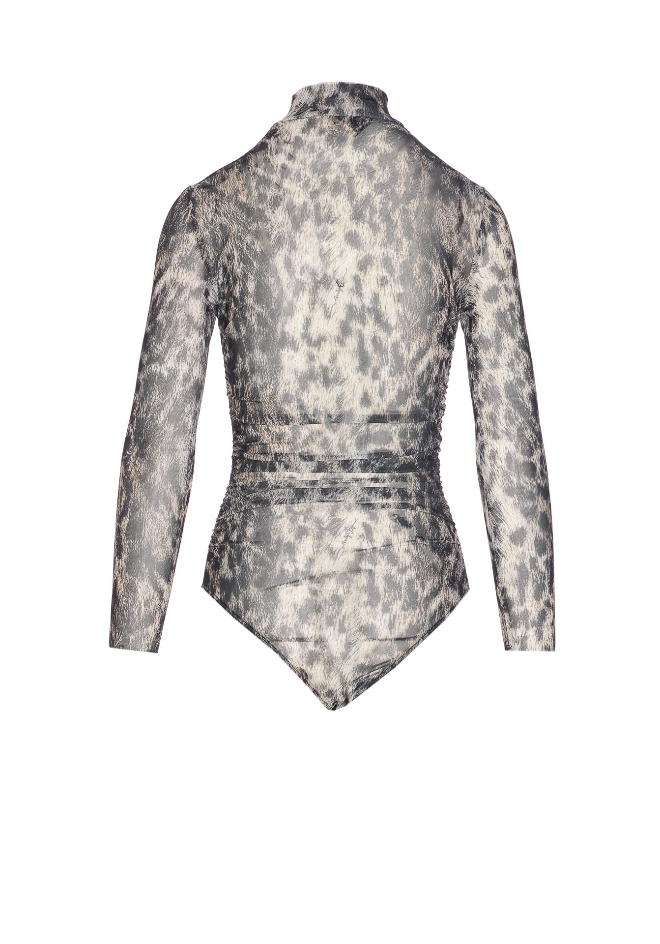 Aniye By Leopard-print High-neck Bodysuit In Gray