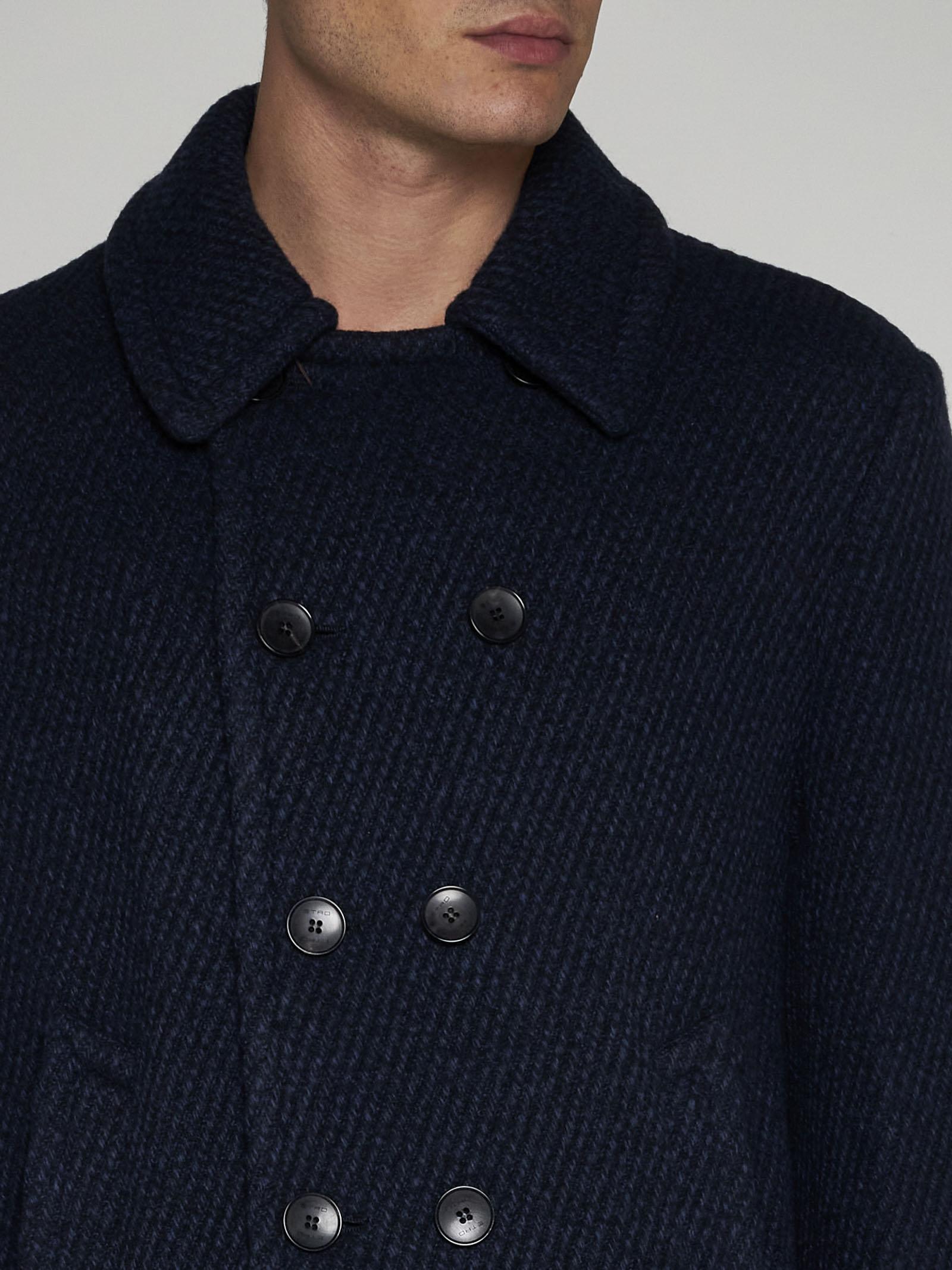 ETRO WOOL-BLEND DOUBLE-BREASTED PEACOAT 