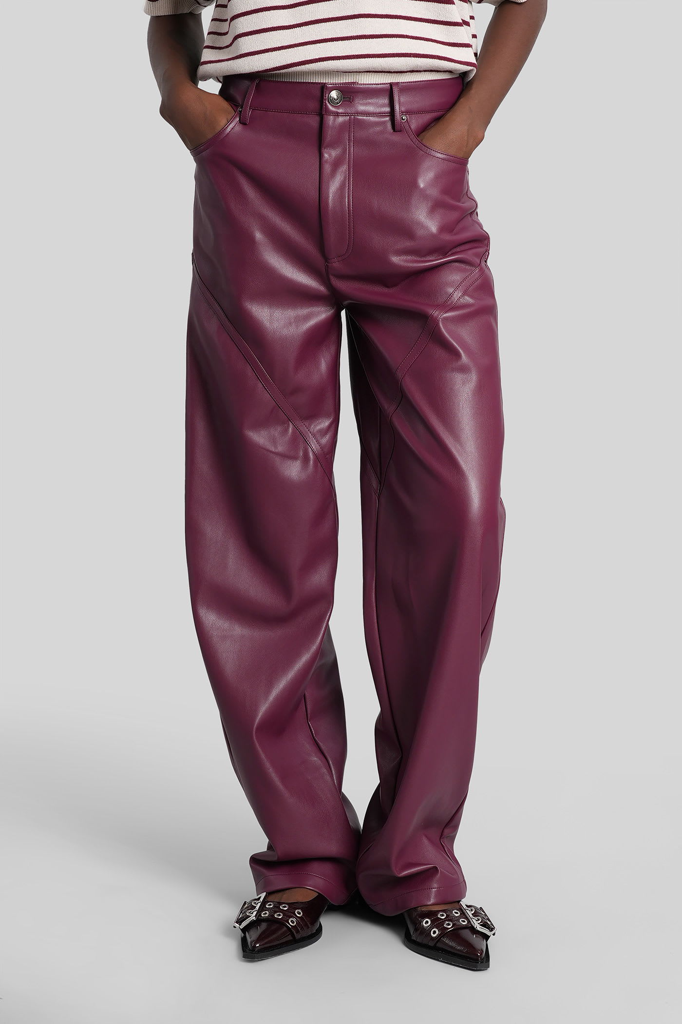 Rotate Birger Christensen Trousers In Burgundy