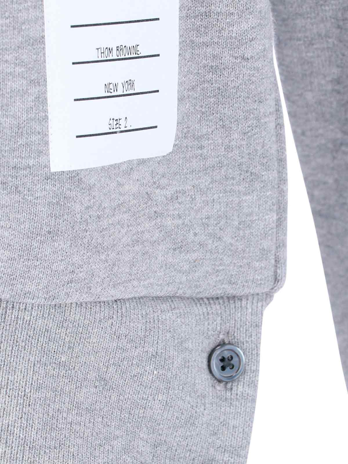 Shop Thom Browne - Tricolor Grosgrain Sweatshirt In Gray