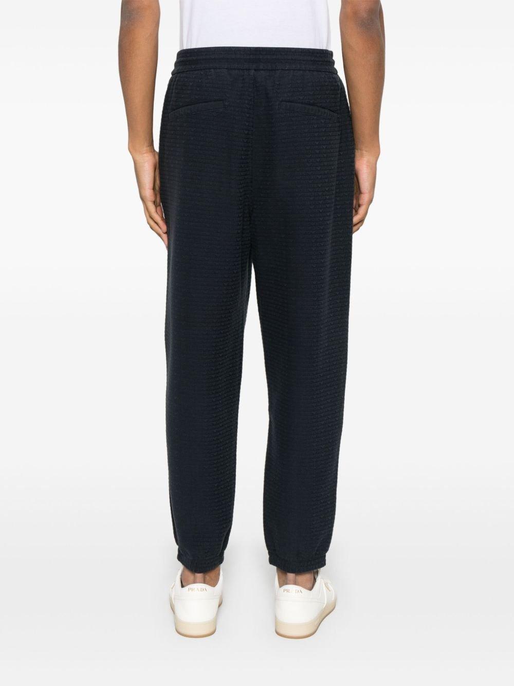 Emporio Armani Logo Print Textured Fabric Sweatpants