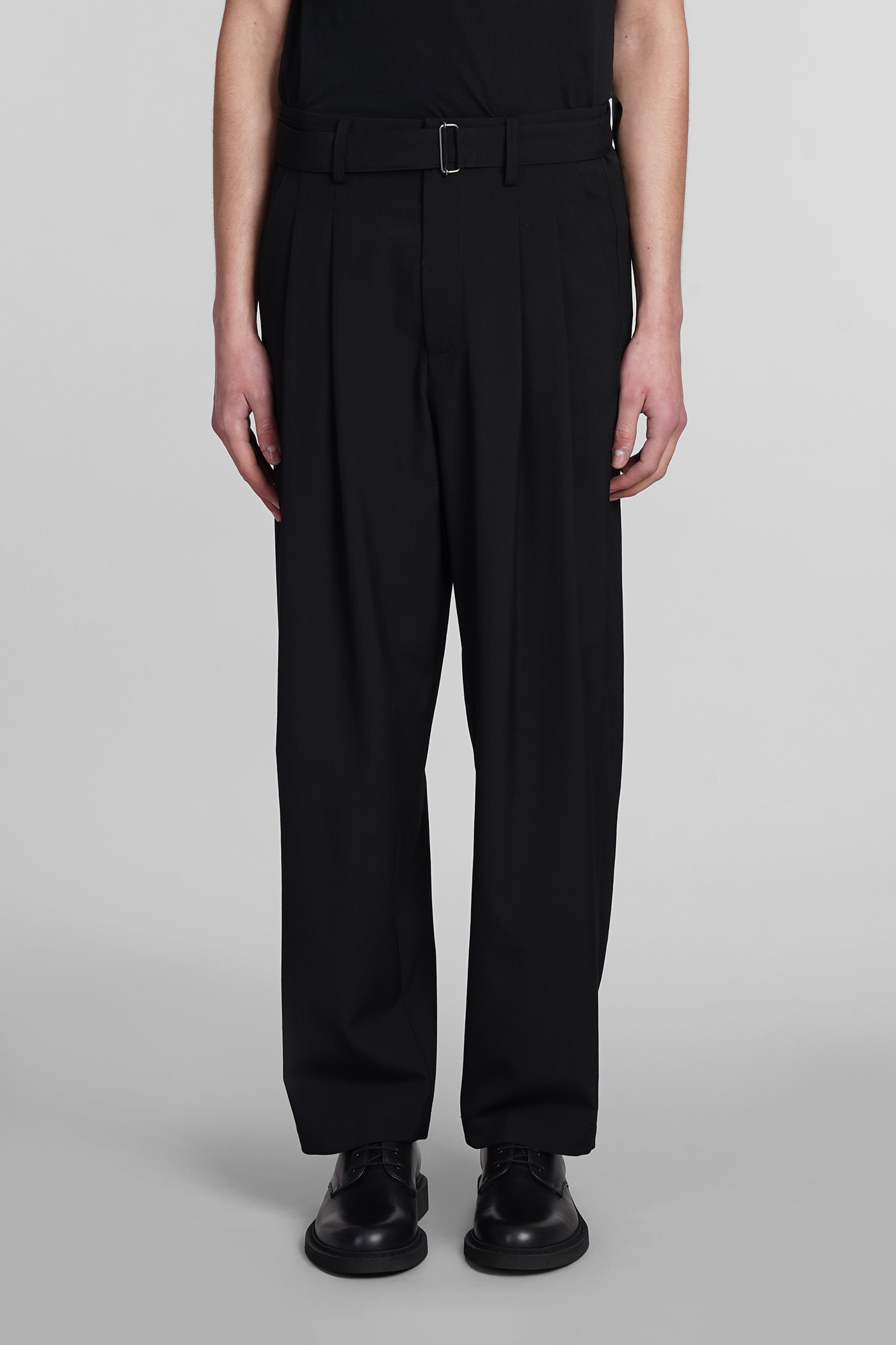 Attachment Trousers In Black Wool