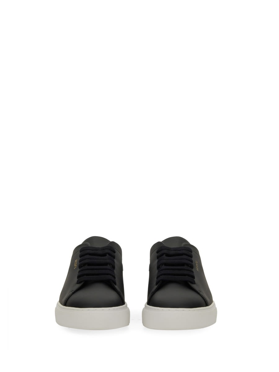 Axel Arigato 90 Clean Black Low Top Sneakers With Logo Lettering On The Side In Leather Man In Black