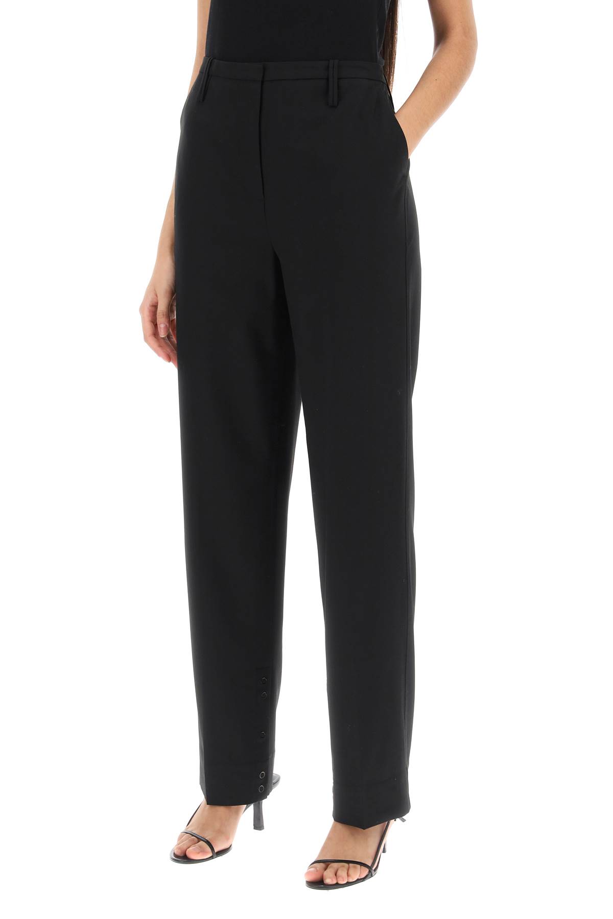 Shop Ganni Cigarette Pants In Nero