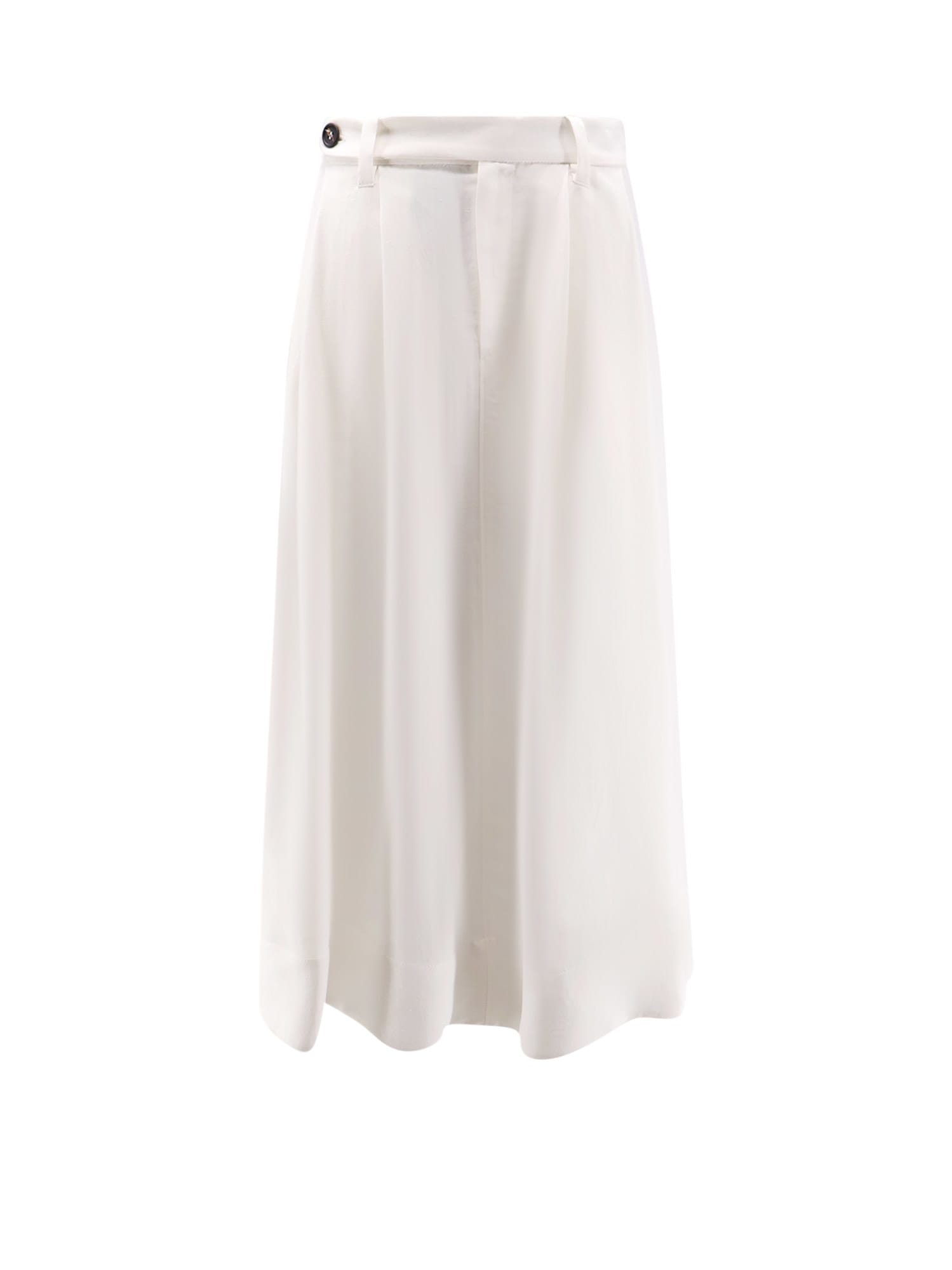 Brunello Cucinelli Viscose And Linen Skirt In Sand