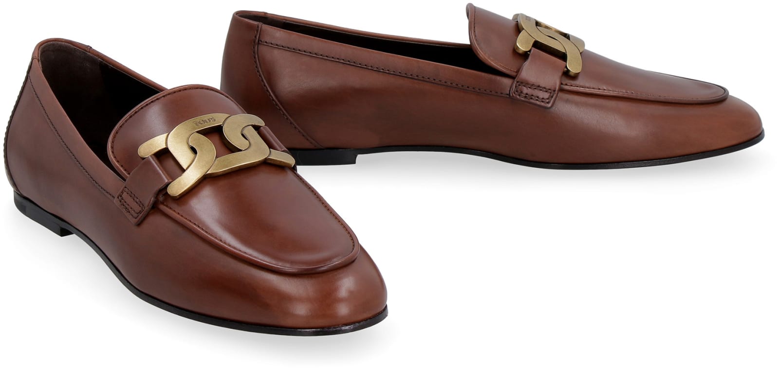 Shop Tod's Leather Loafers Tods In Brown