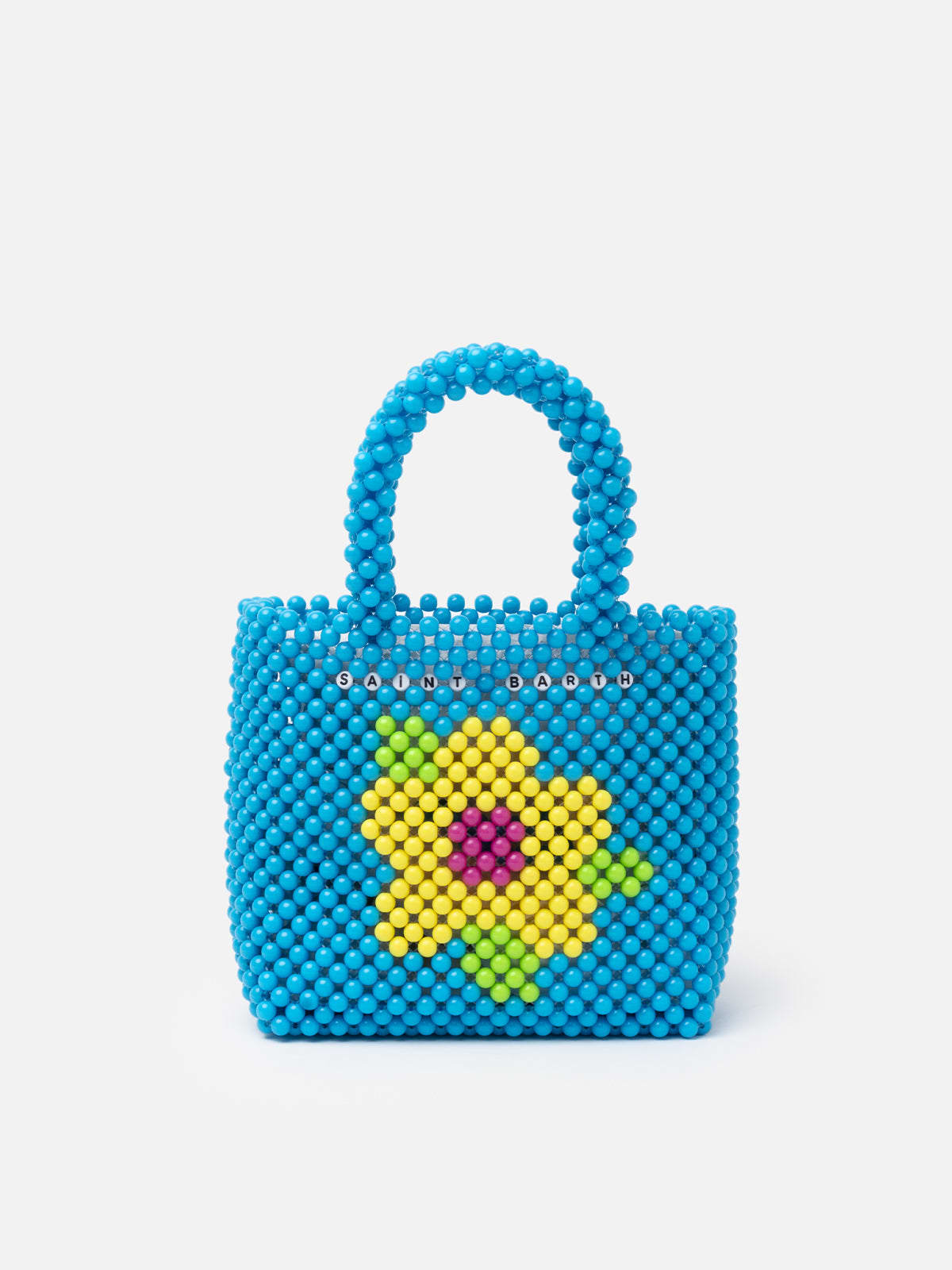 Mc2 Saint Barth Multicolor Beaded Small Bag In Sky