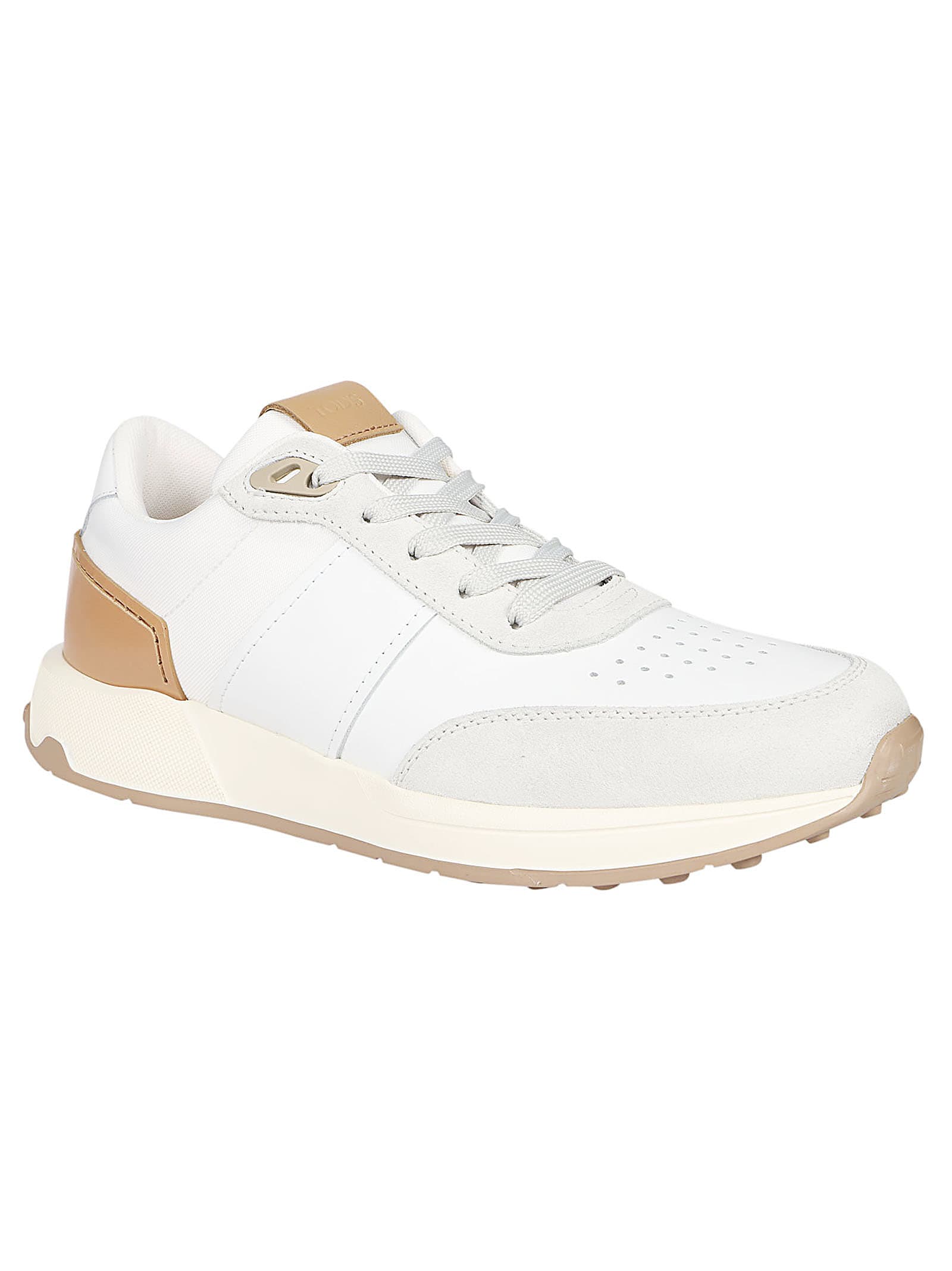 Shop Tod's Running 63k Sneakers In Bianco Latte/bianco/marrone