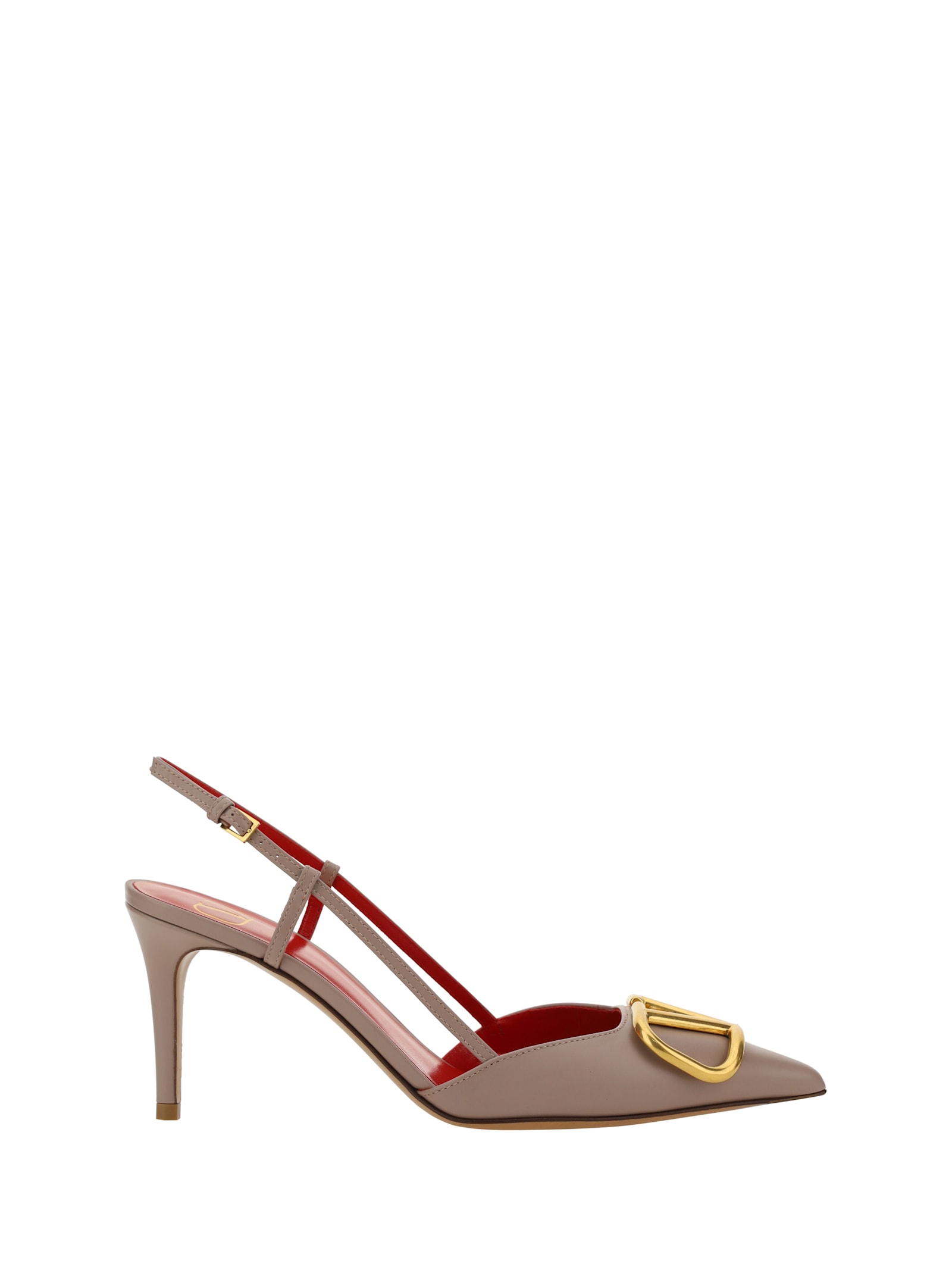 Shop Valentino Vlogo Pumps Slingback In Poudre