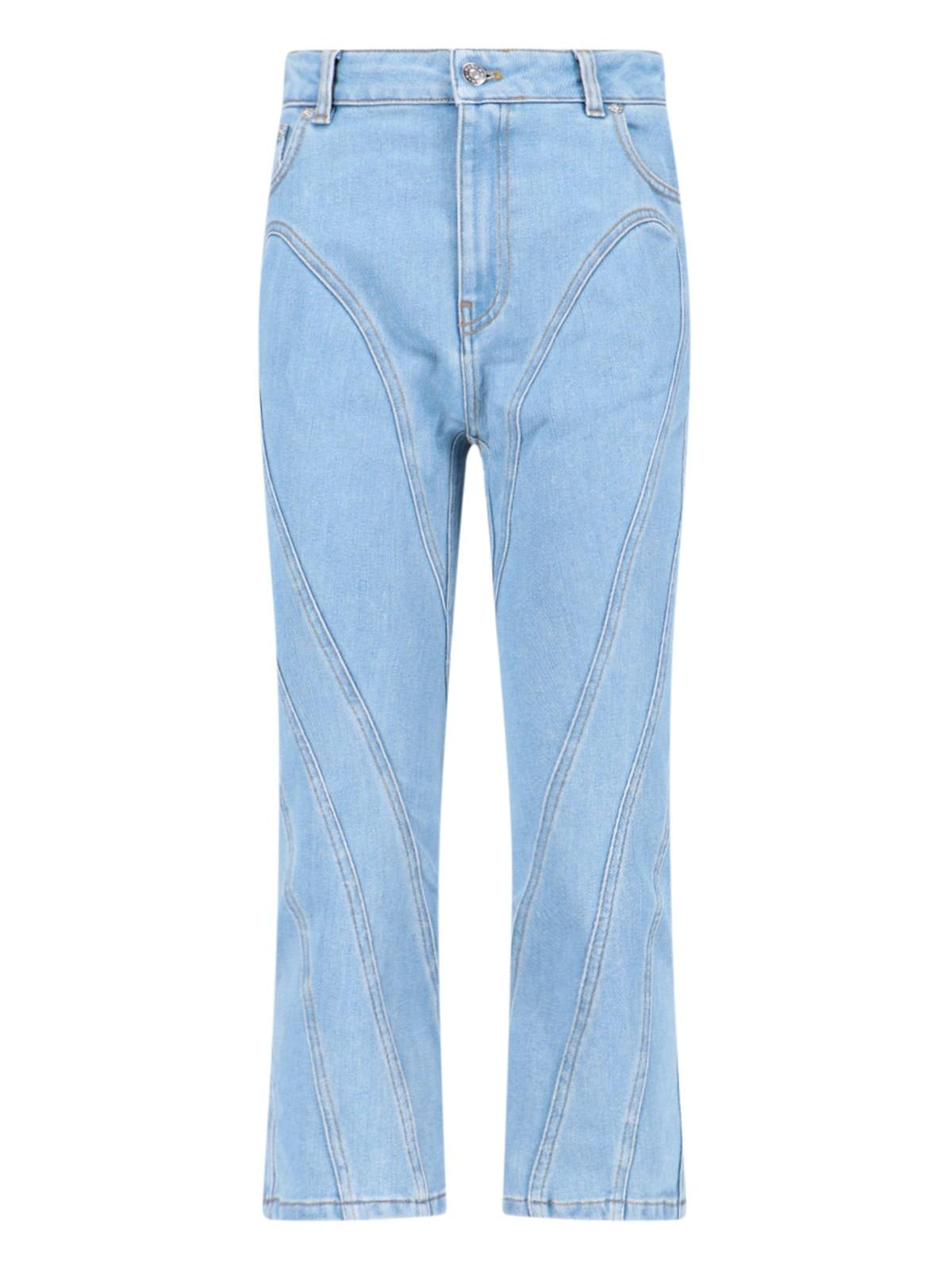 Shop Mugler Straight Jeans In Blue