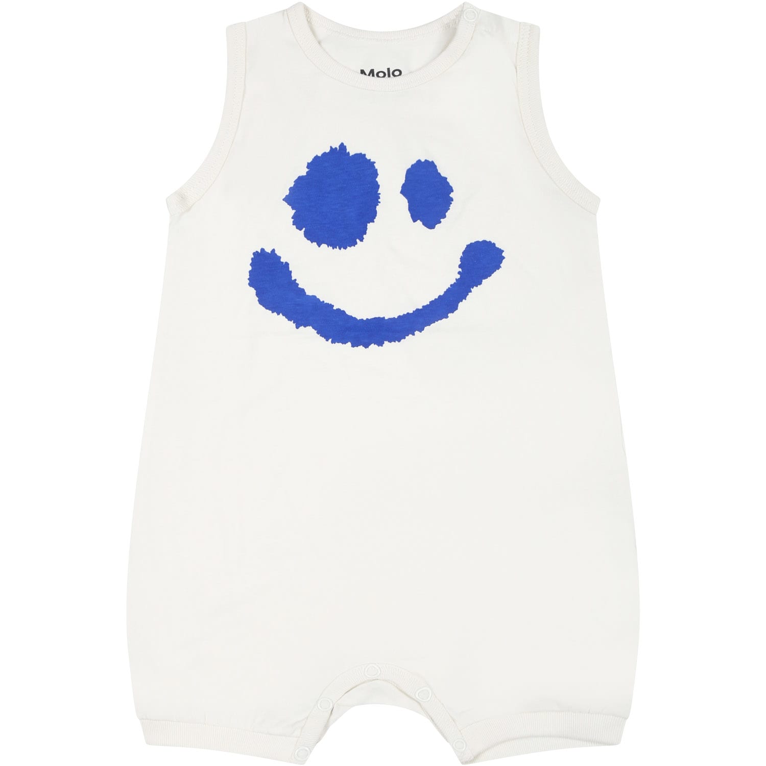 Molo Ivory Romper For Babykids With Smiley In White