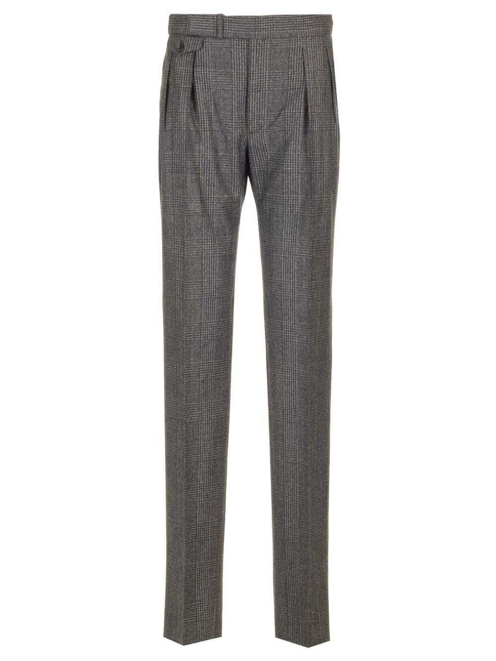 Shop Tagliatore Tweed Trousers In Grey