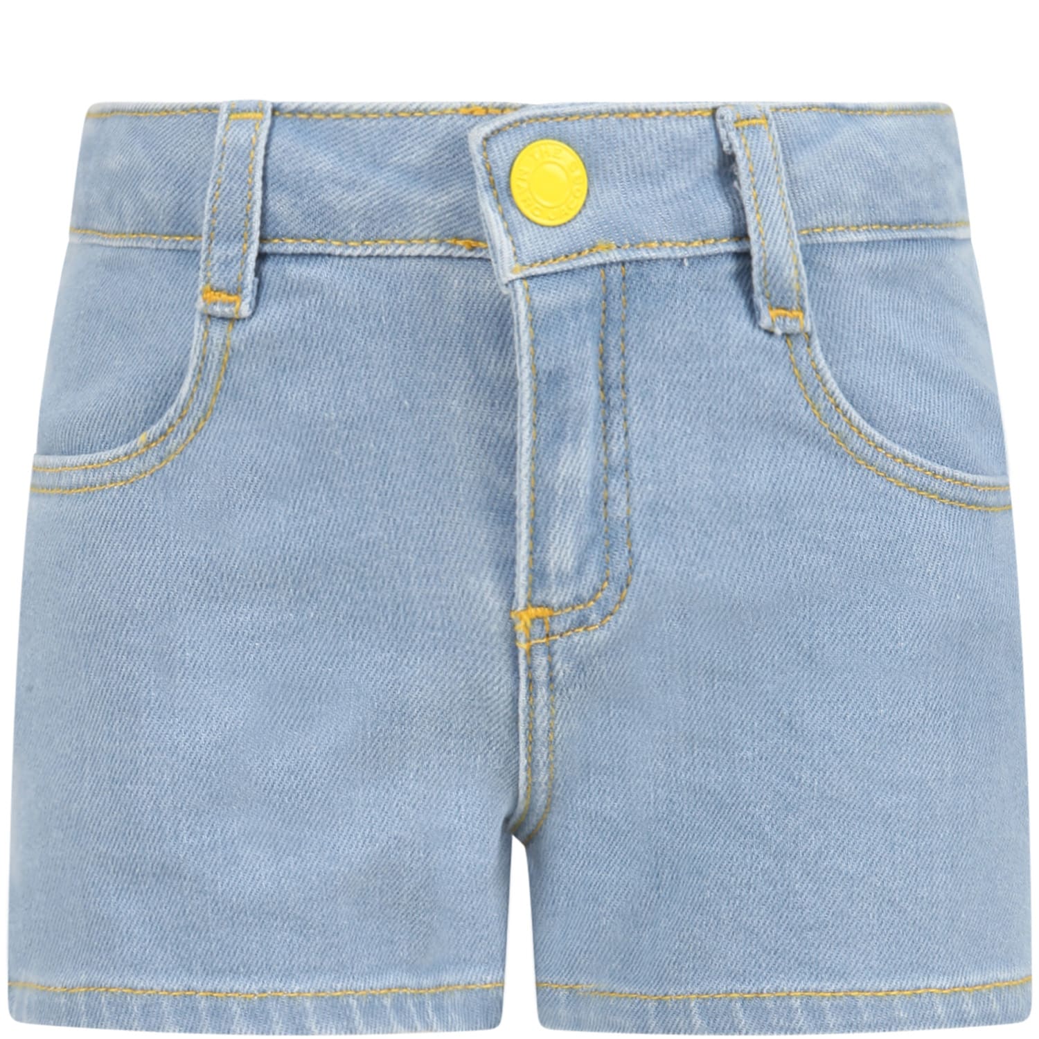 Little Marc Jacobs Light Blue Shorts For Girl With Snoopy