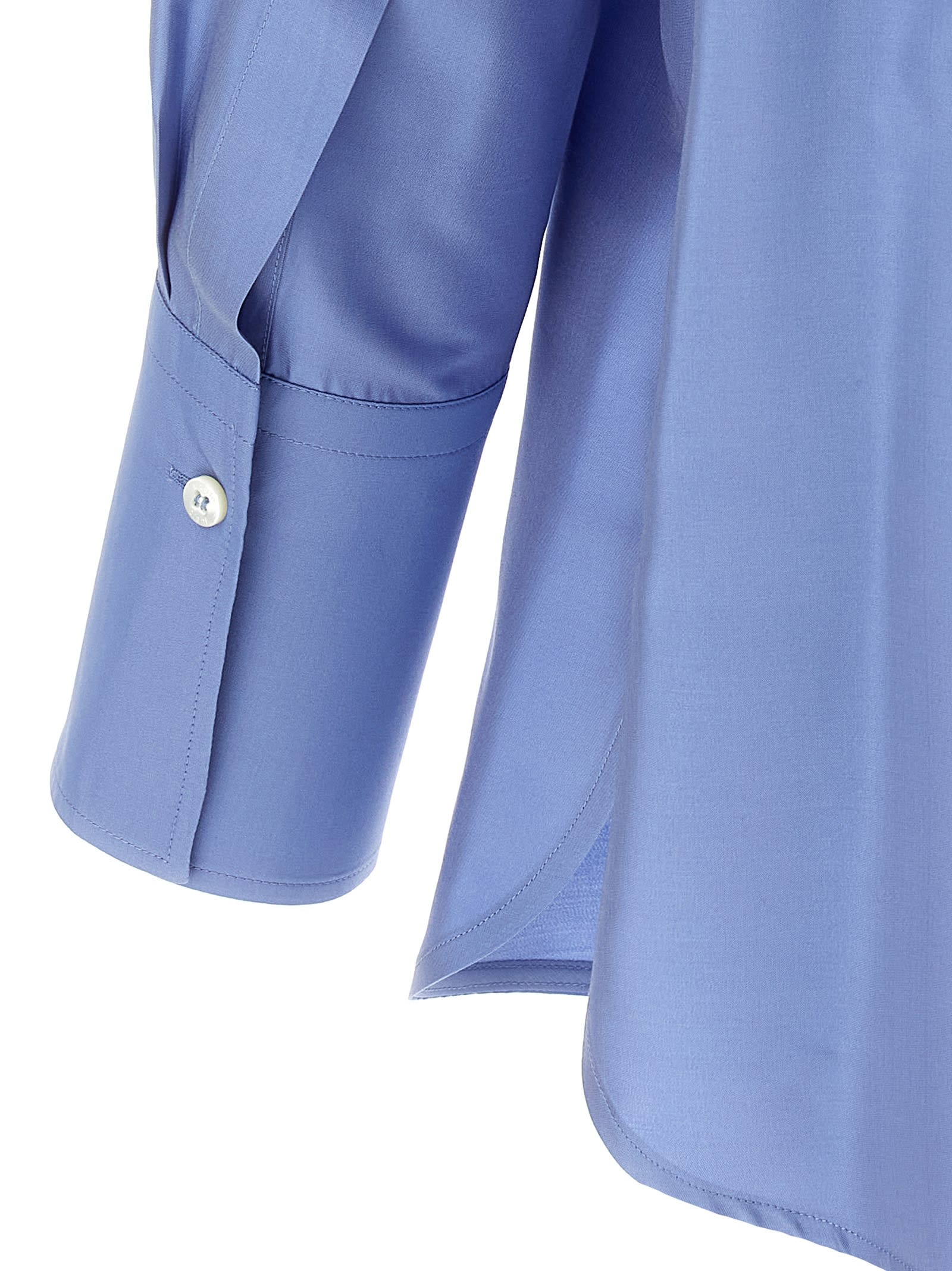 Alberto Biani Clear Blue Shirt With High Collar In Light Blue