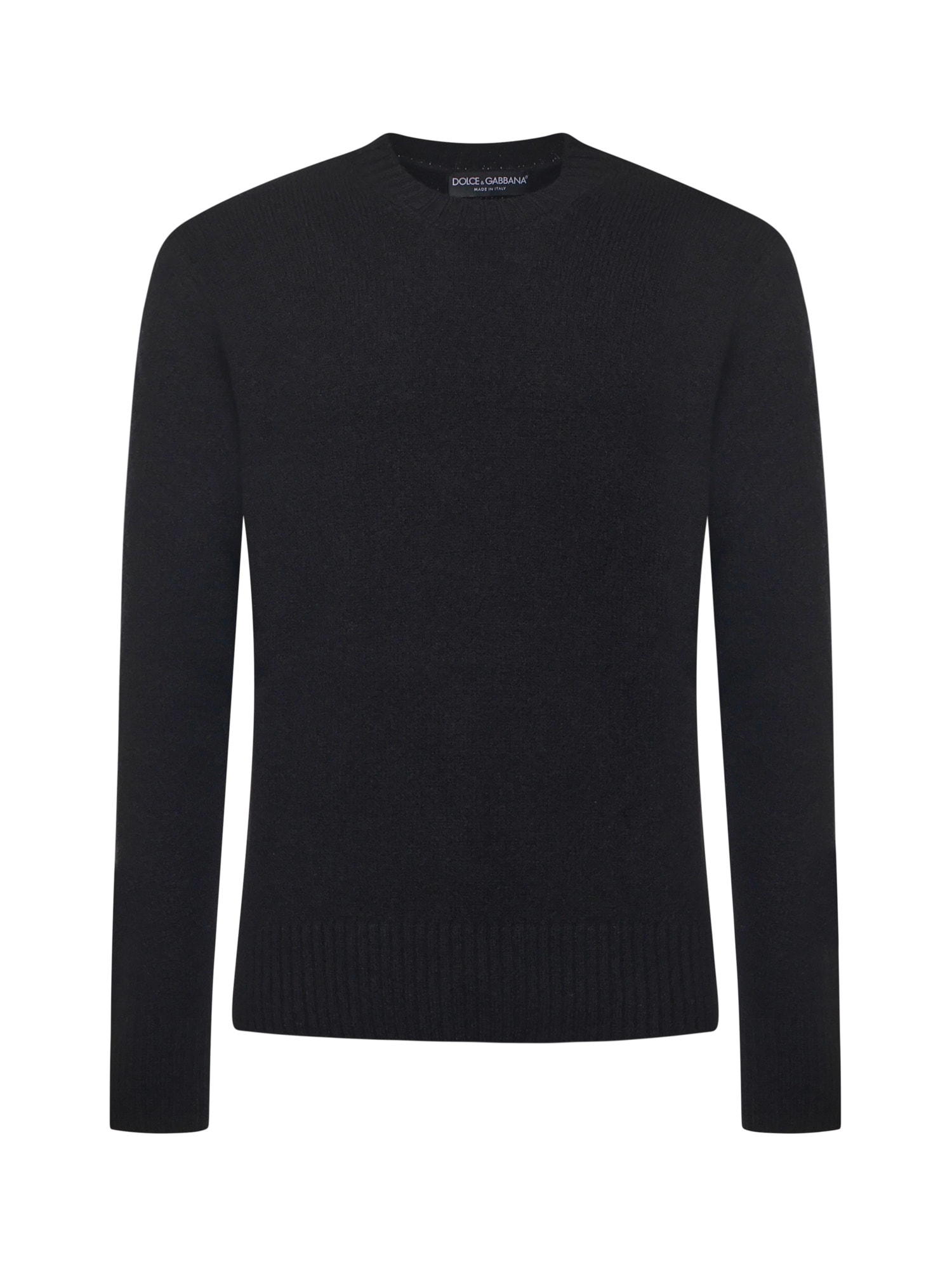 Dolce & Gabbana Basic Wool Blend Sweater In Black